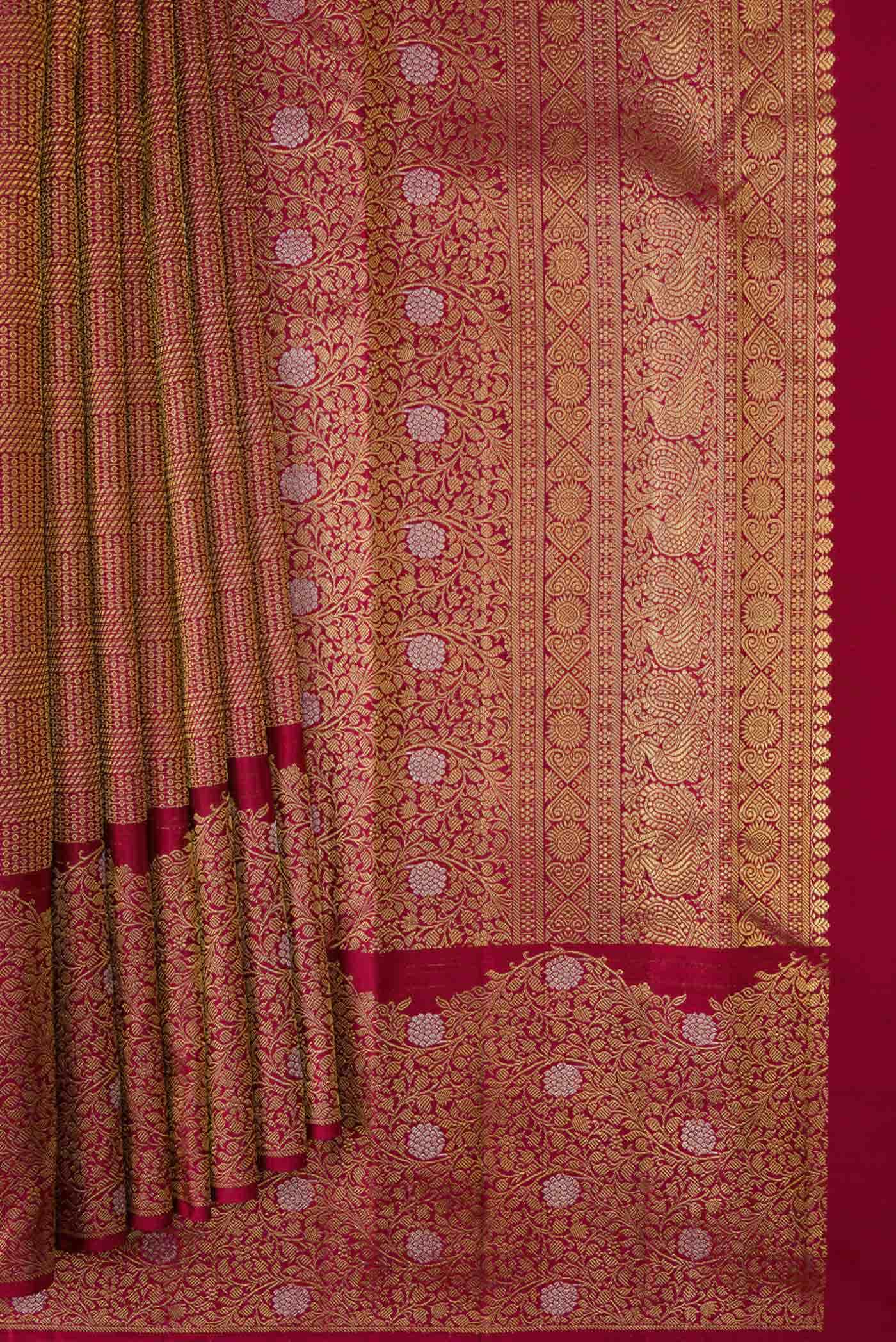 Maroon Dual Tone Kanchipuram Silk Saree