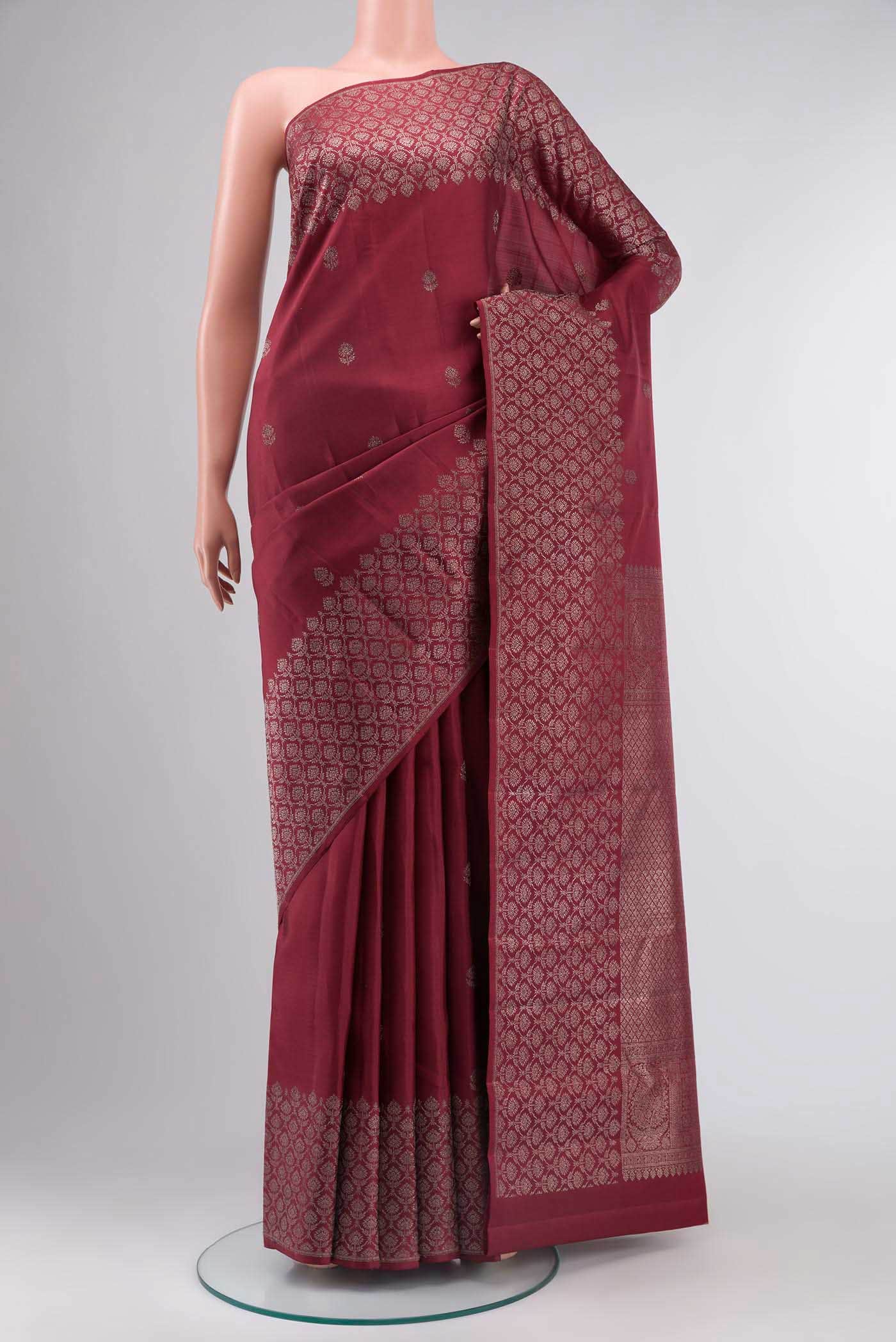 Maroon Kanchipuram Silk Saree