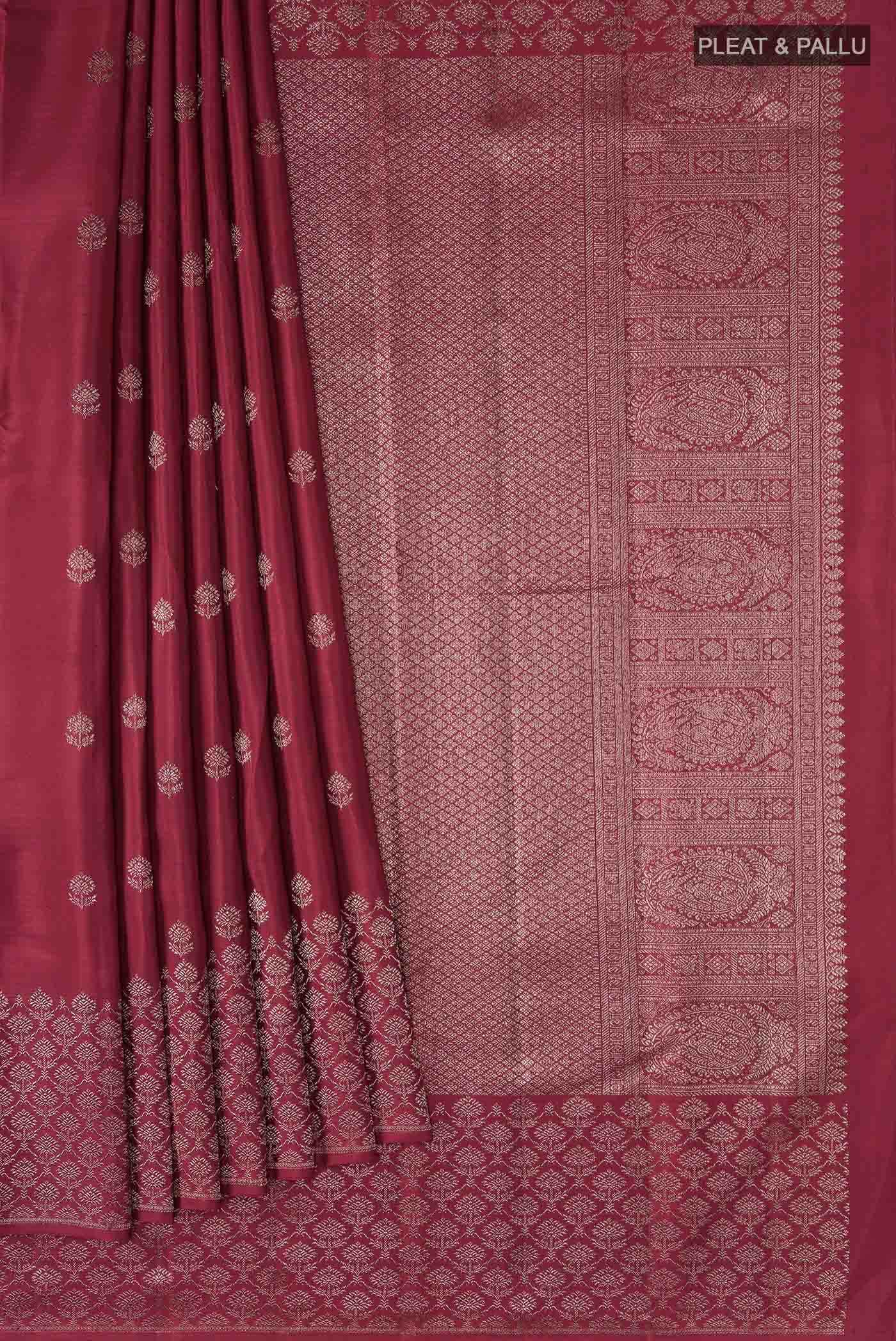 Maroon Kanchipuram Silk Saree