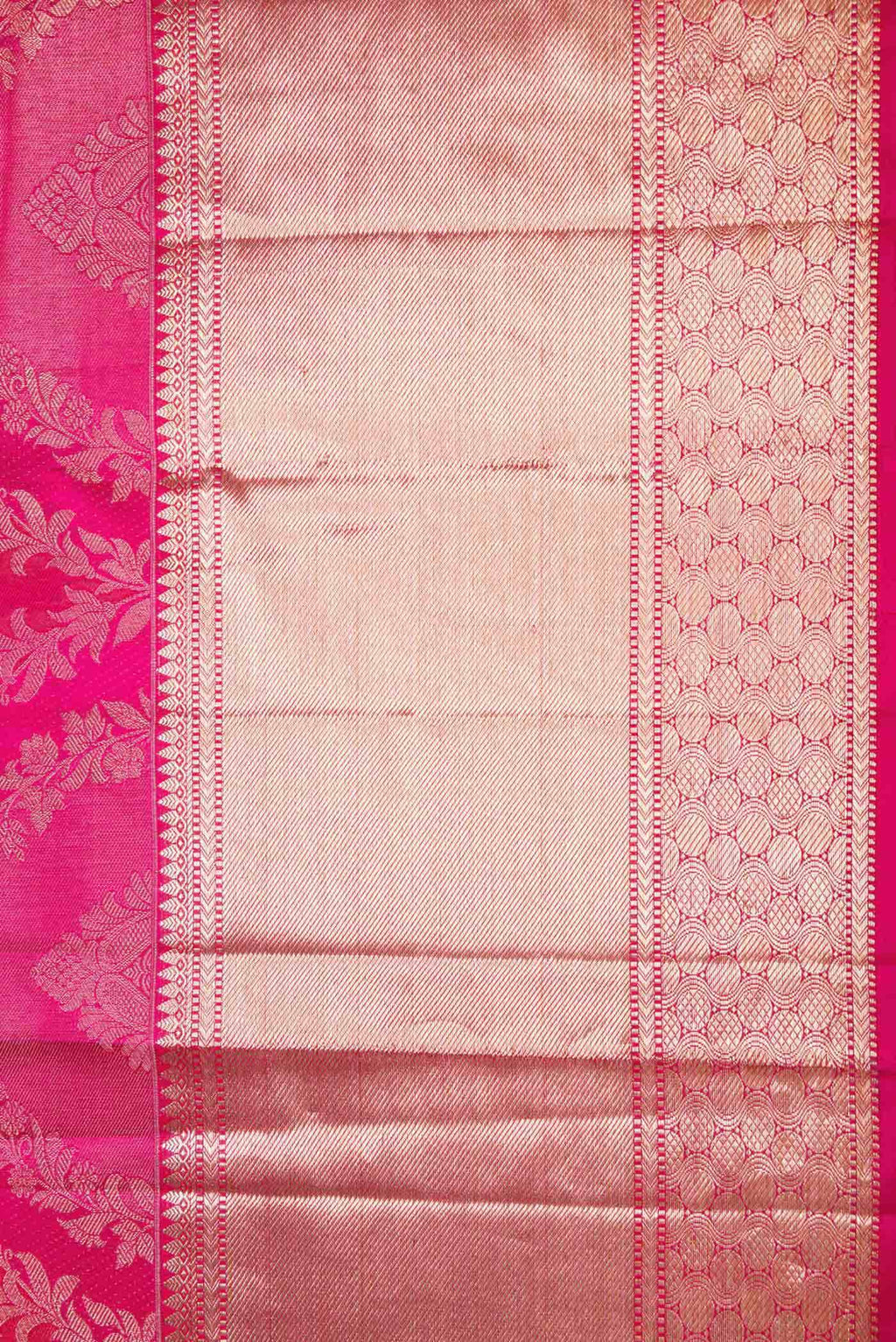 Dark Pink Dual Tone Kanchipuram Silk Saree