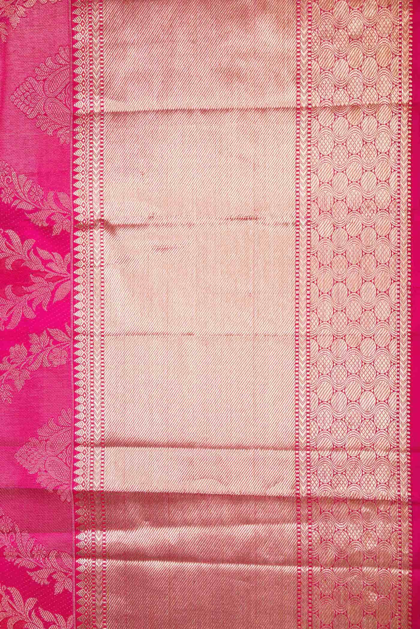 Dark Pink Dual Tone Kanchipuram Silk Saree