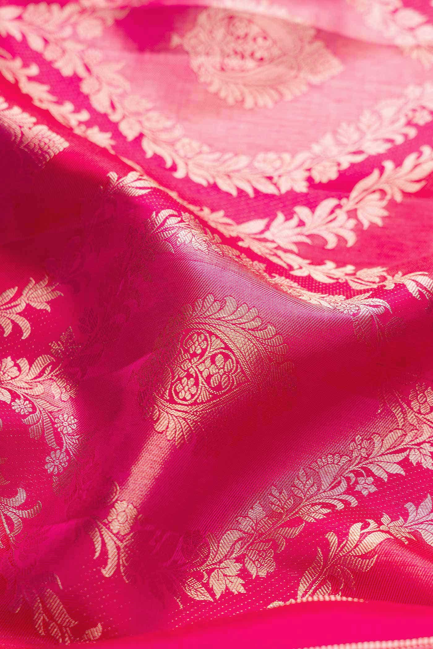 Dark Pink Dual Tone Kanchipuram Silk Saree