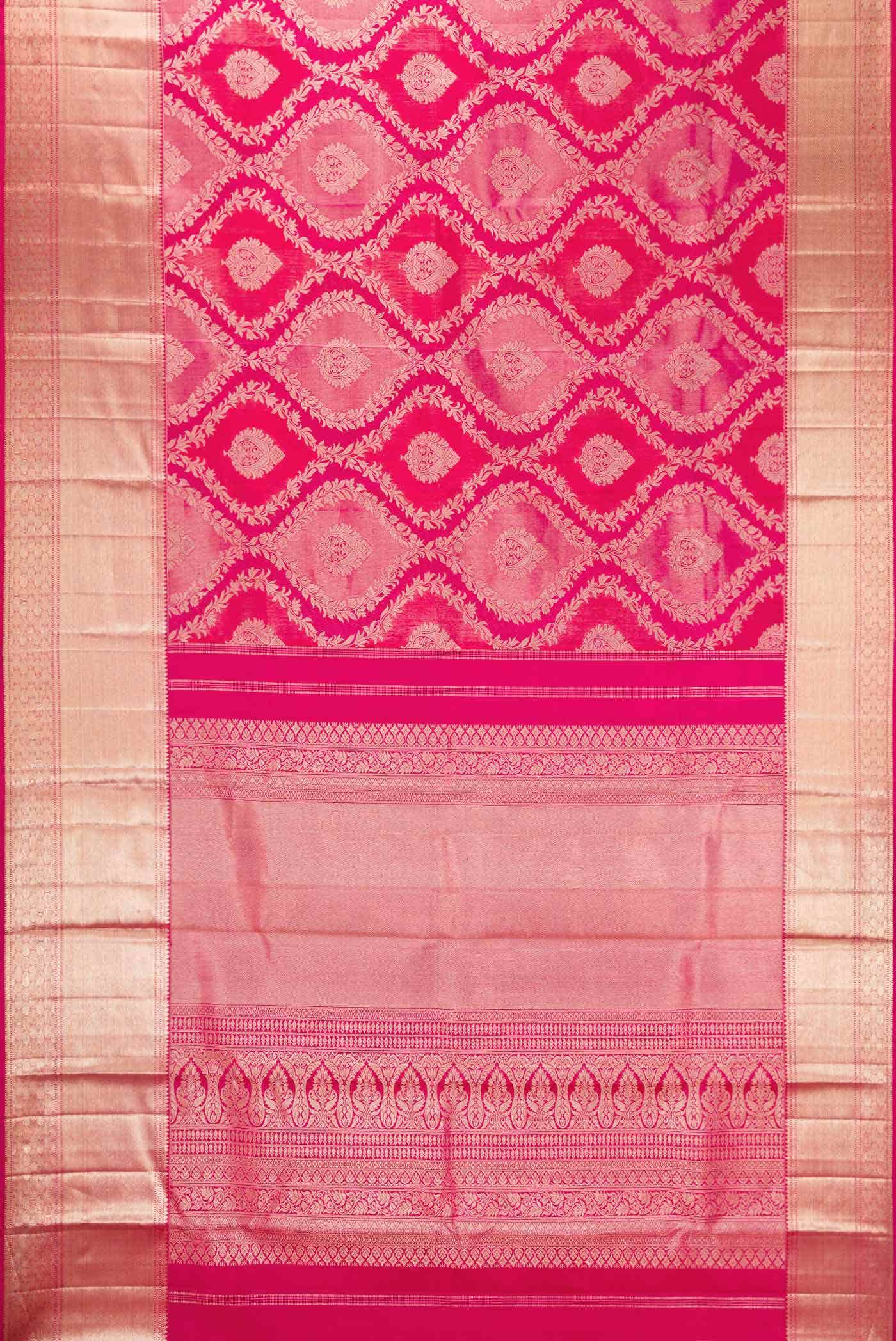 Dark Pink Dual Tone Kanchipuram Silk Saree