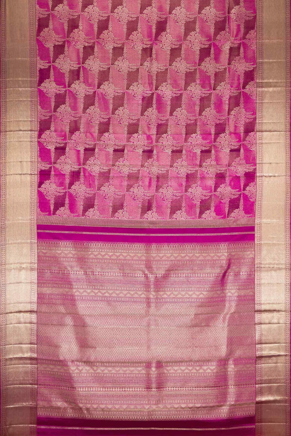 Pink Dual Tone Kanchipuram Silk Saree