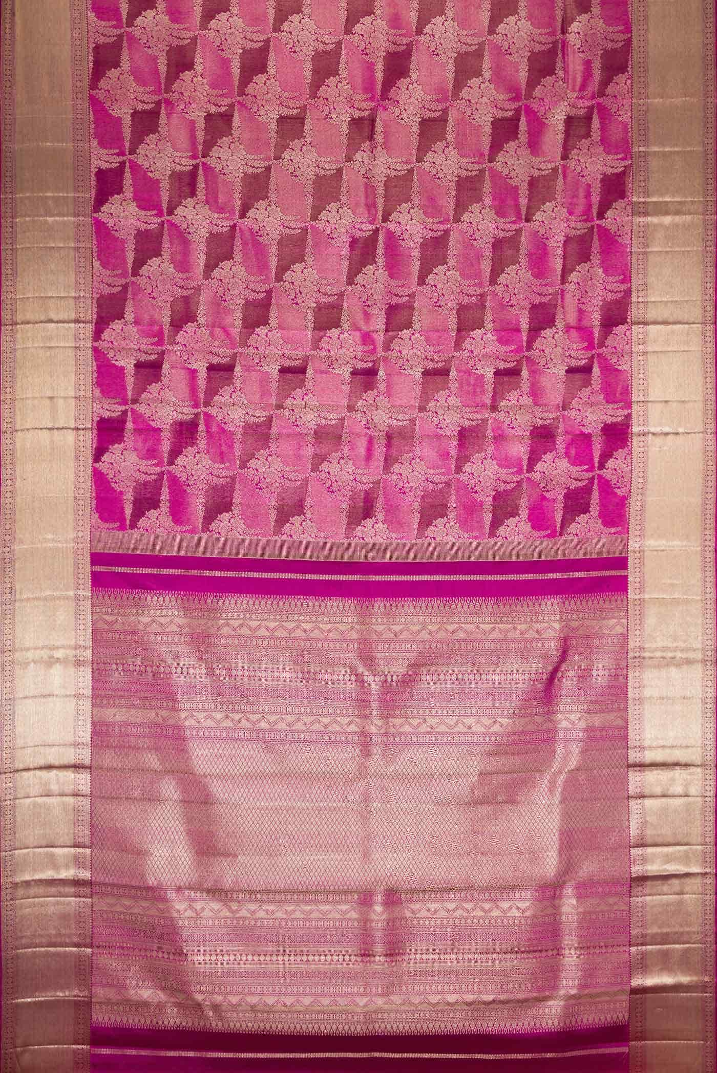 Pink Dual Tone Kanchipuram Silk Saree