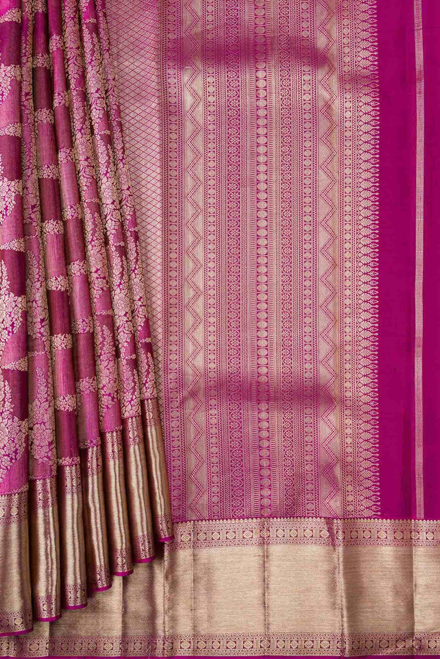 Pink Dual Tone Kanchipuram Silk Saree