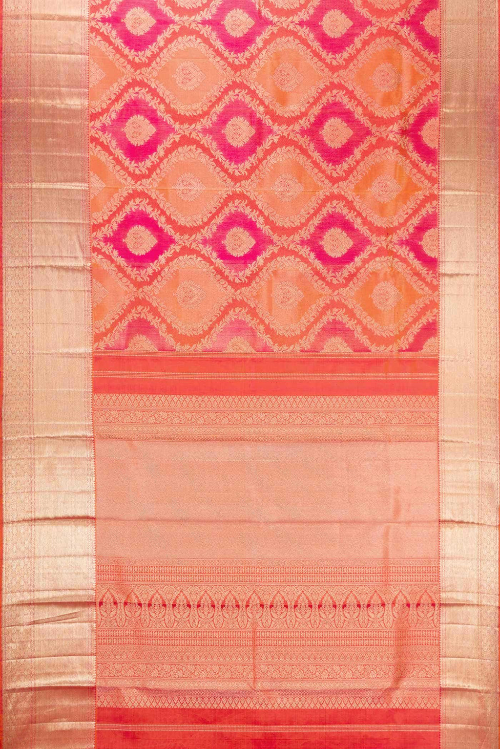 Pink Dual Tone Kanchipuram Silk Saree