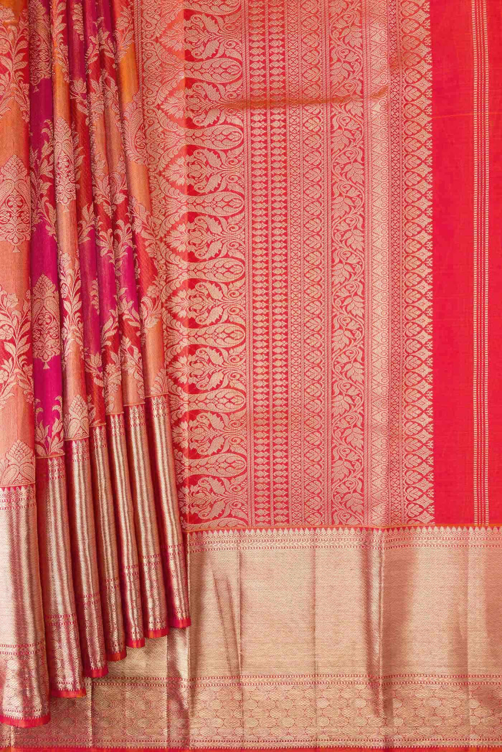 Pink Dual Tone Kanchipuram Silk Saree