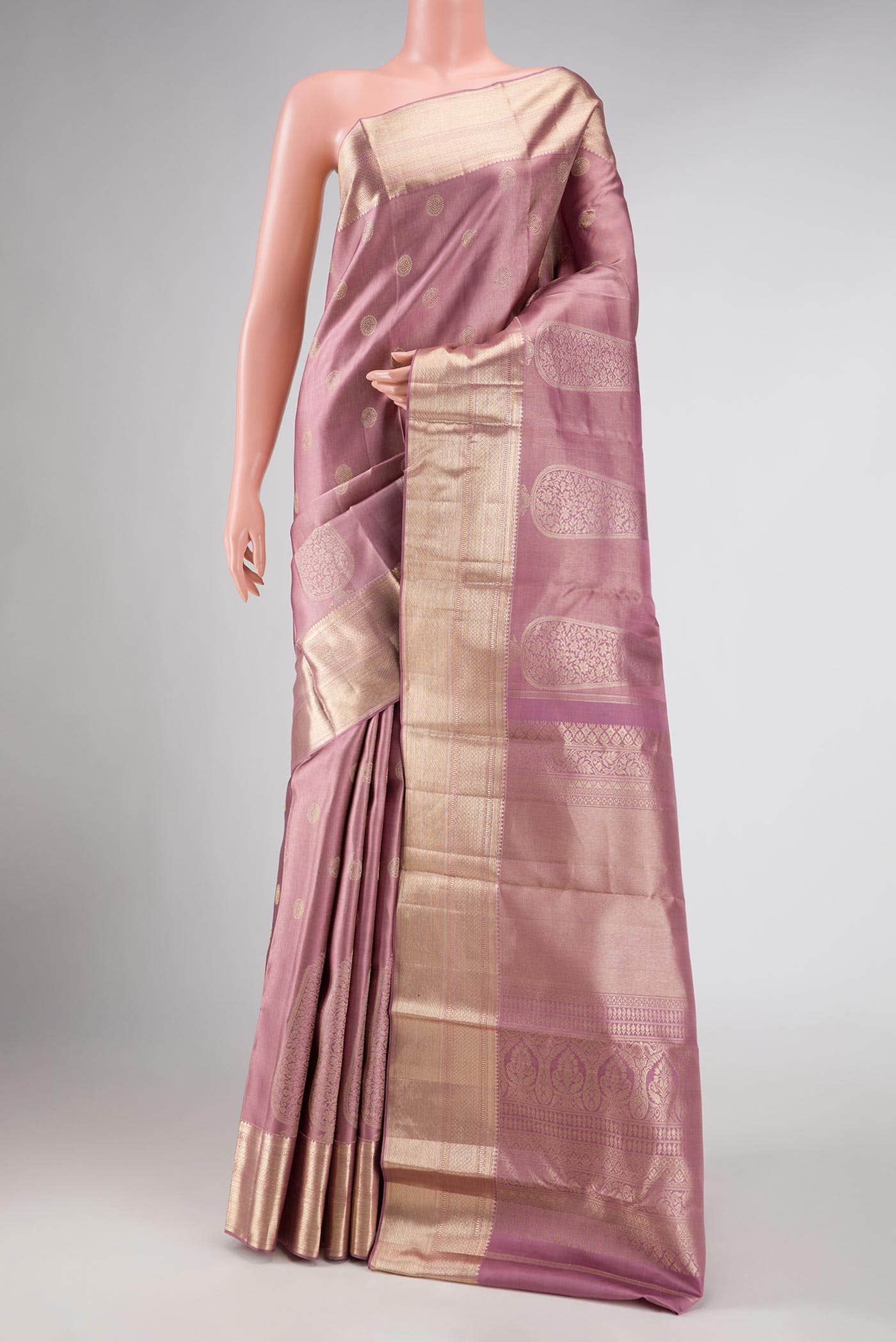 Pink Dual Tone Kanchipuram Silk Saree