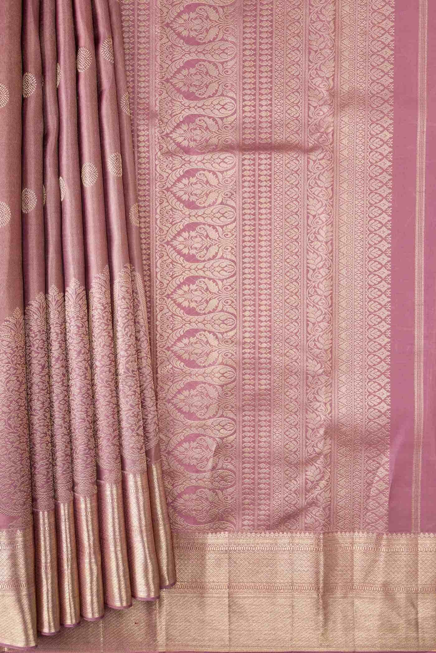 Pink Dual Tone Kanchipuram Silk Saree