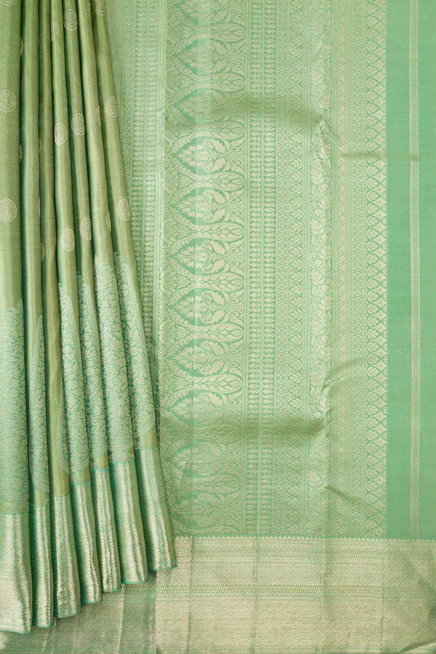 Green Dual Tone Kanchipuram Silk Saree