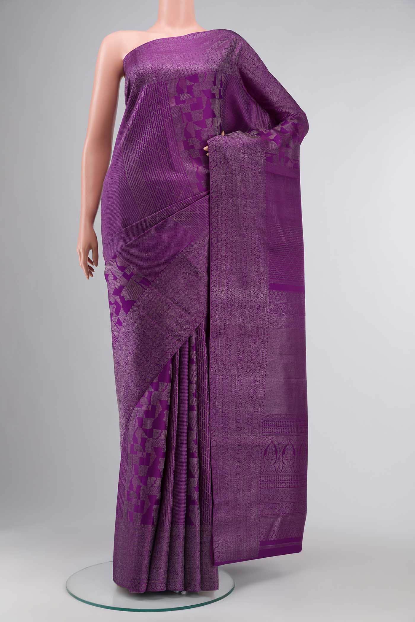 Purple Kanchipuram Silk Saree