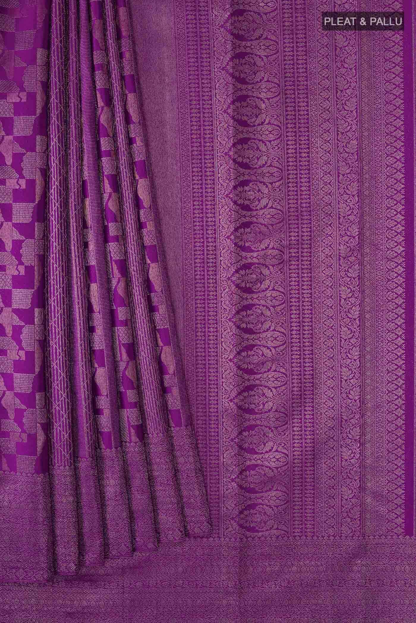 Purple Kanchipuram Silk Saree