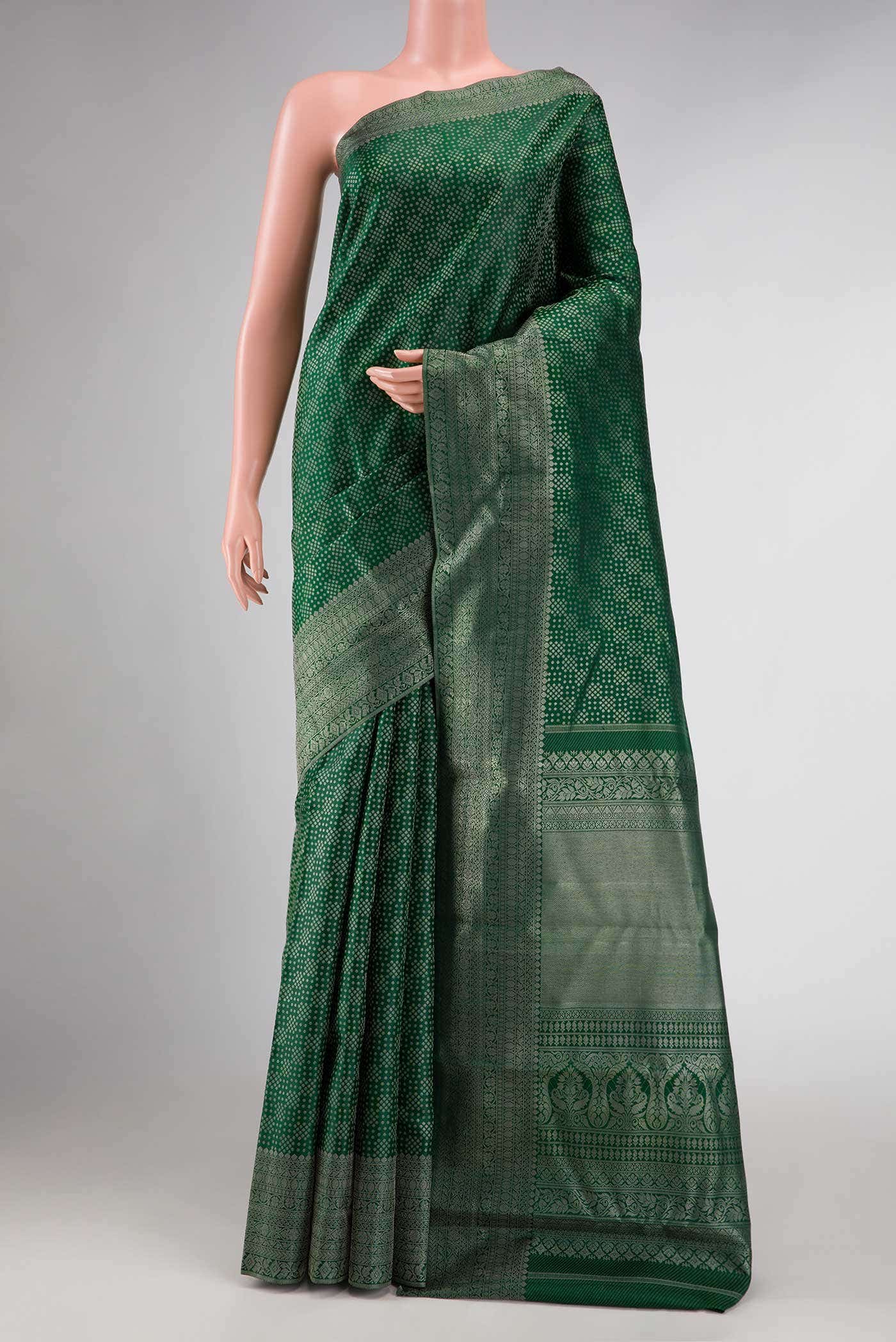 Green Dual Tone Kanchipuram Silk Saree