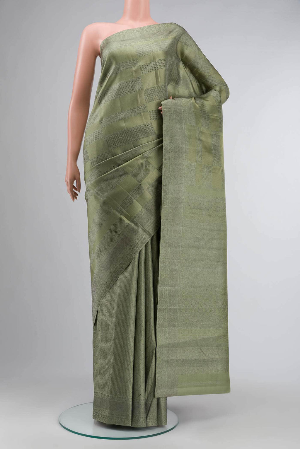 Sage Green Kanchipuram Silk Saree
