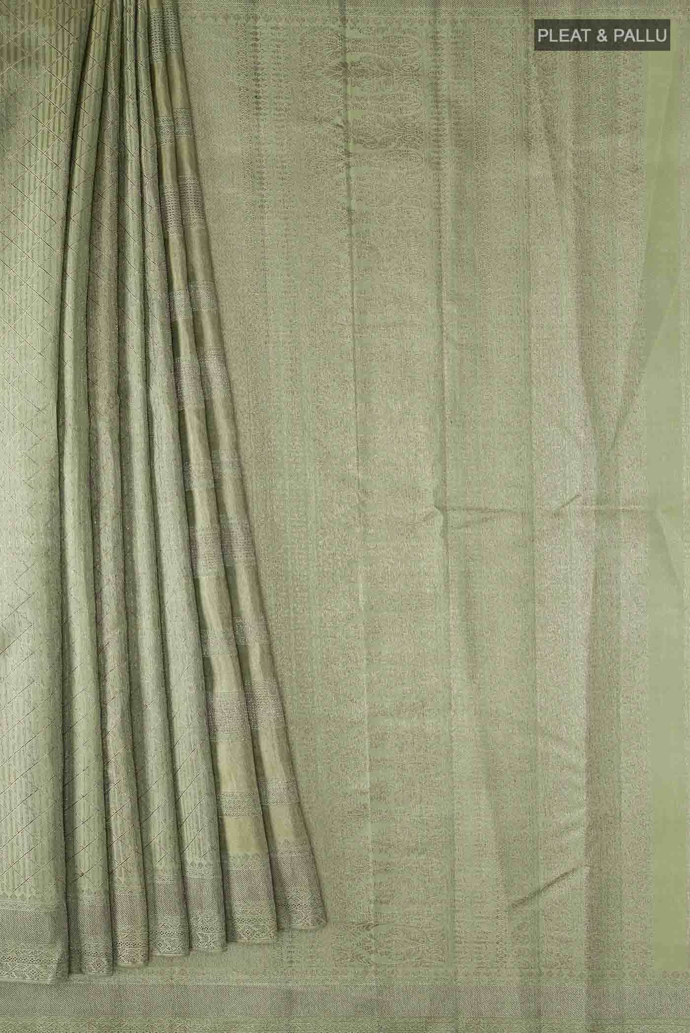 Sage Green Kanchipuram Silk Saree
