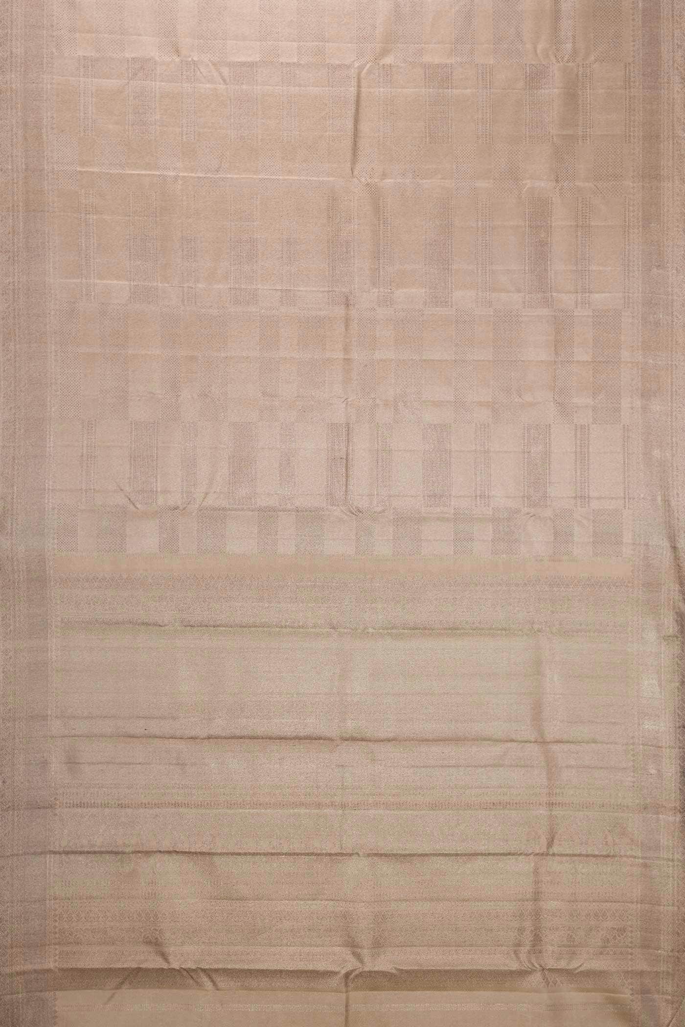 Dark Beige Dual Tone Kanchipuram Silk Saree