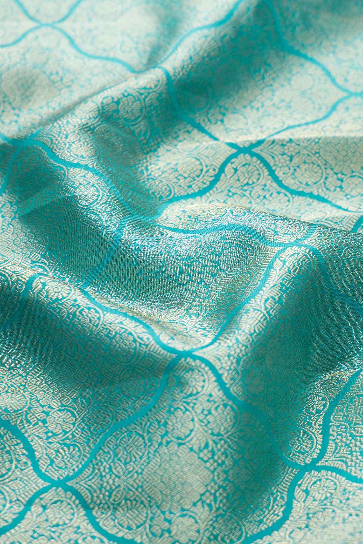 Sky Blue Dual Tone Kanchipuram Silk Saree
