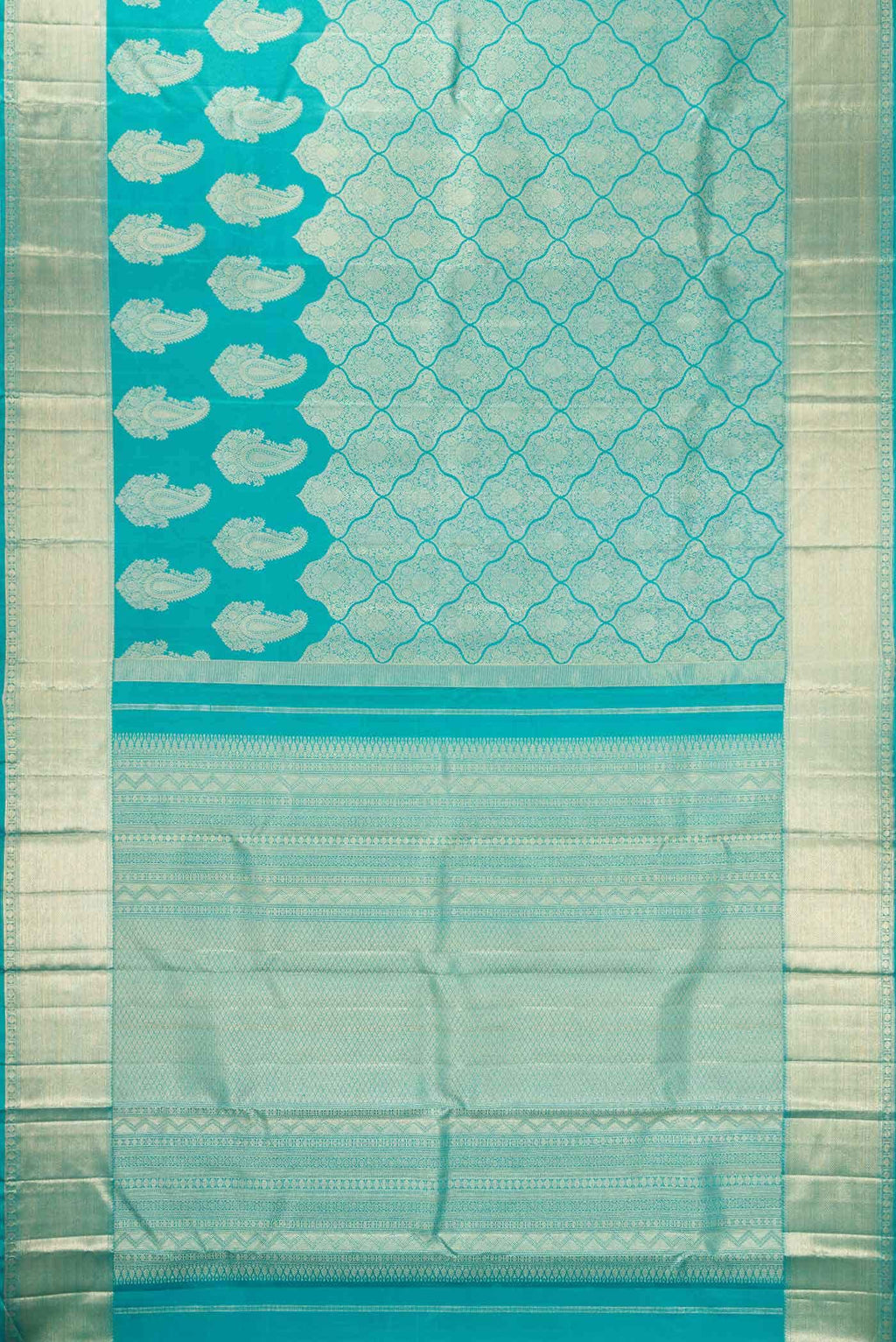 Sky Blue Dual Tone Kanchipuram Silk Saree