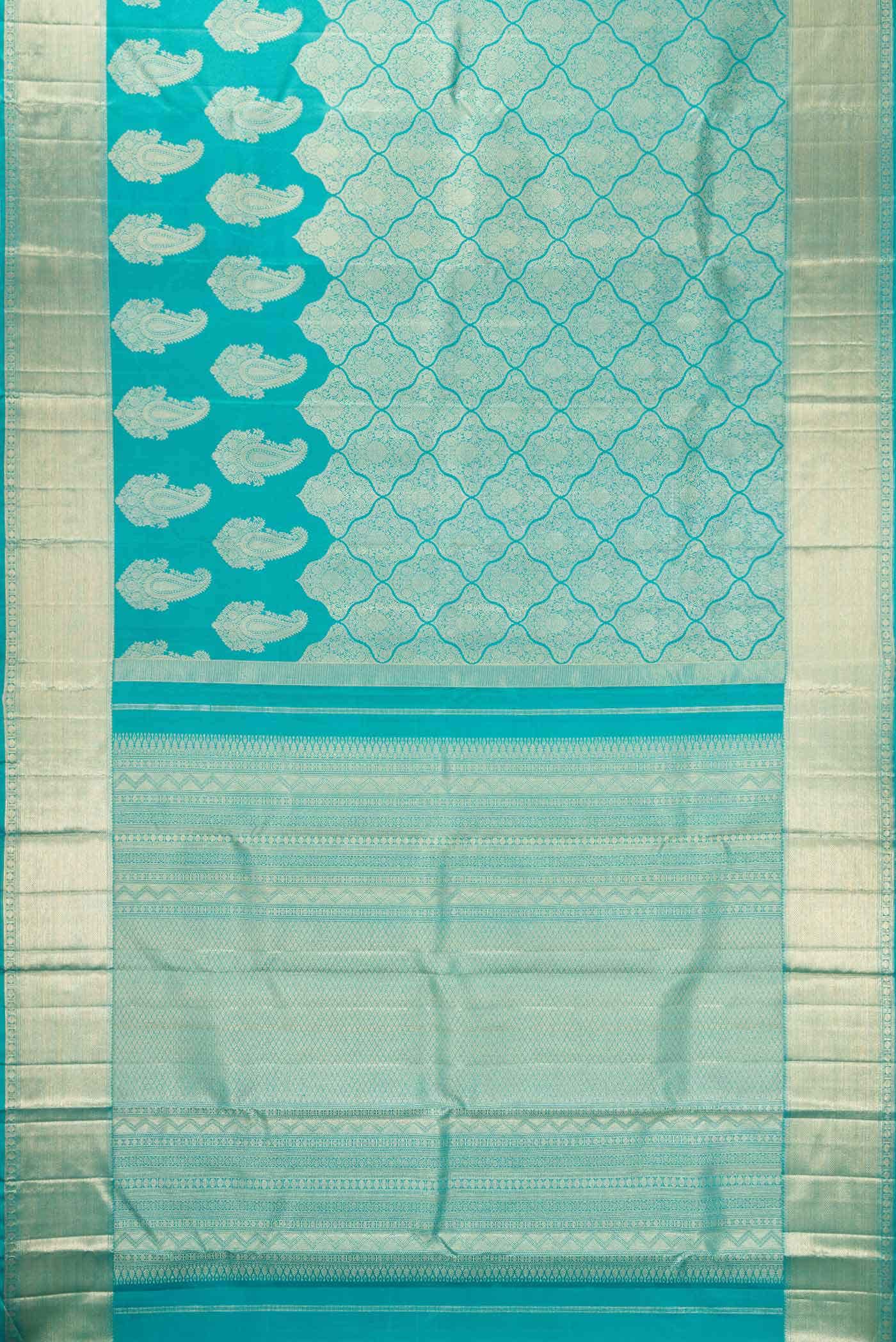 Sky Blue Dual Tone Kanchipuram Silk Saree