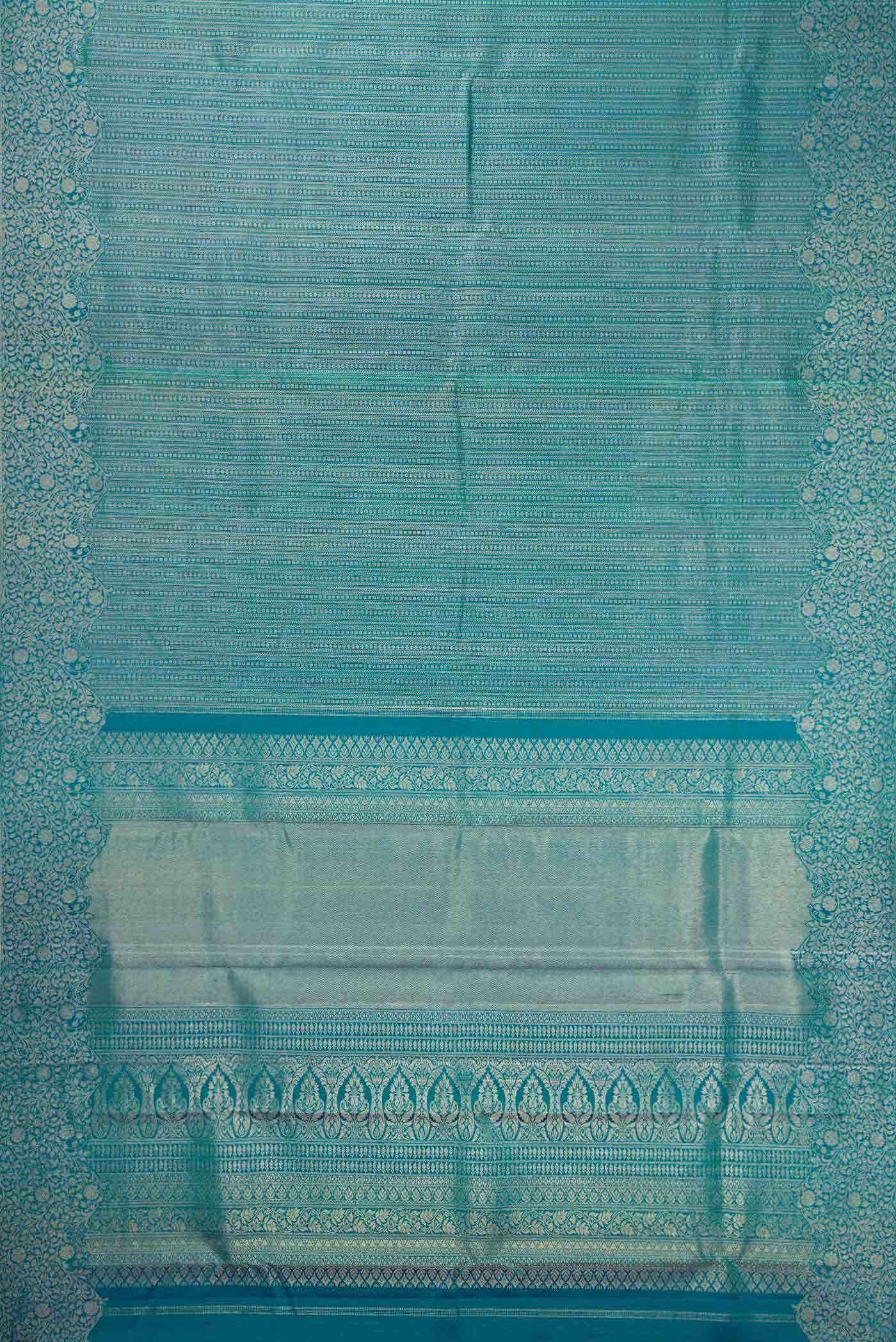 Peacock Blue Dual Tone Kanchipuram Silk Saree