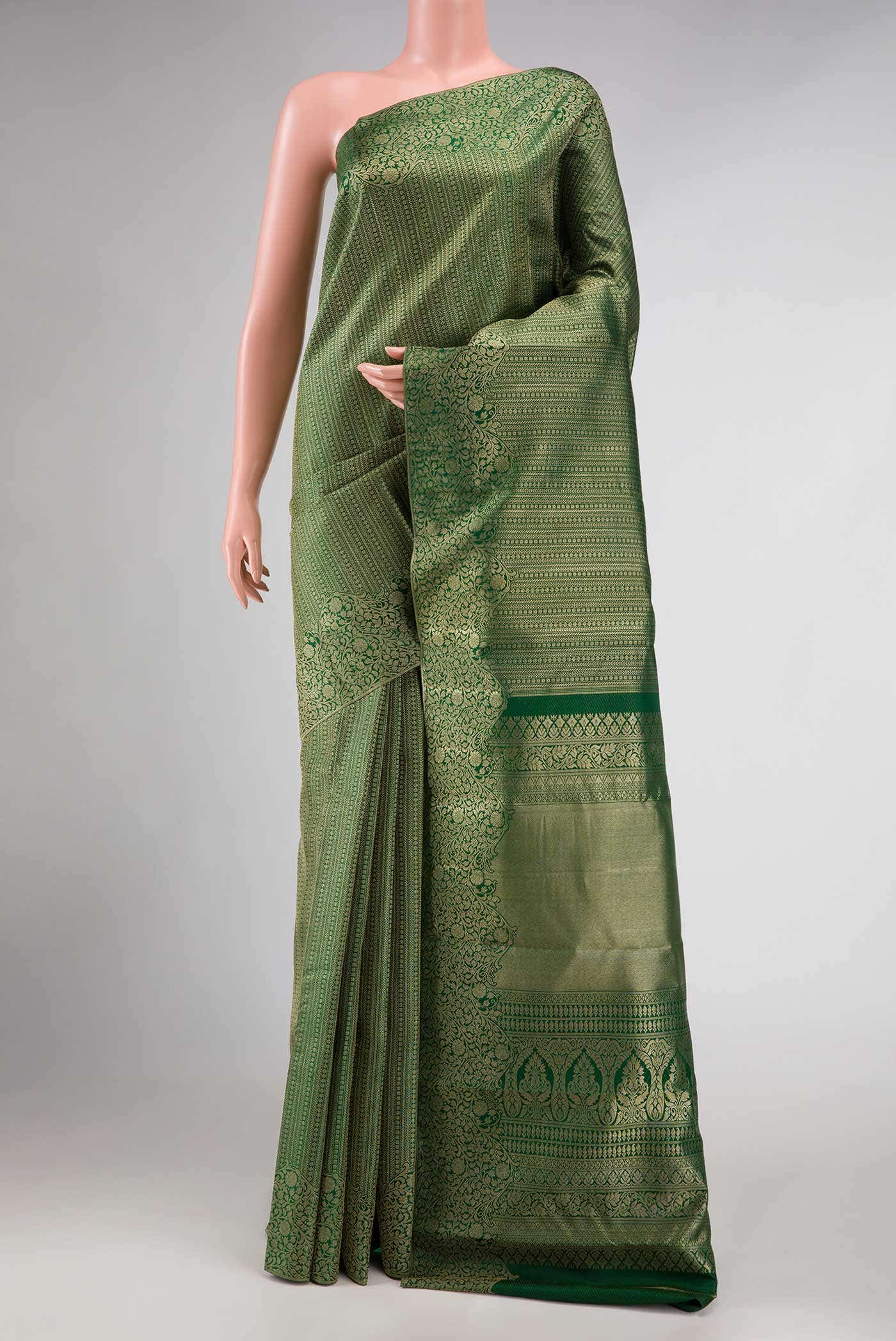 Green Dual Tone Kanchipuram Silk Saree