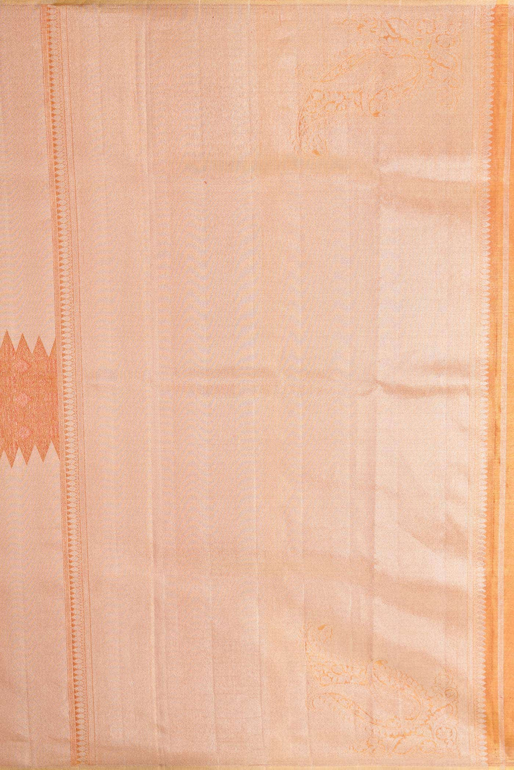 Peach Dual Tone Kanchipuram Tissue Silk Saree