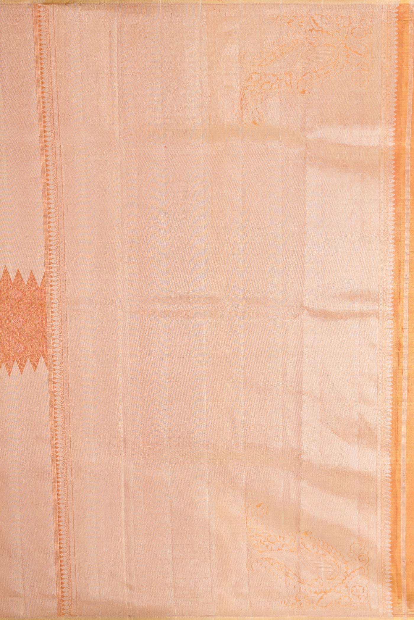 Peach Dual Tone Kanchipuram Tissue Silk Saree