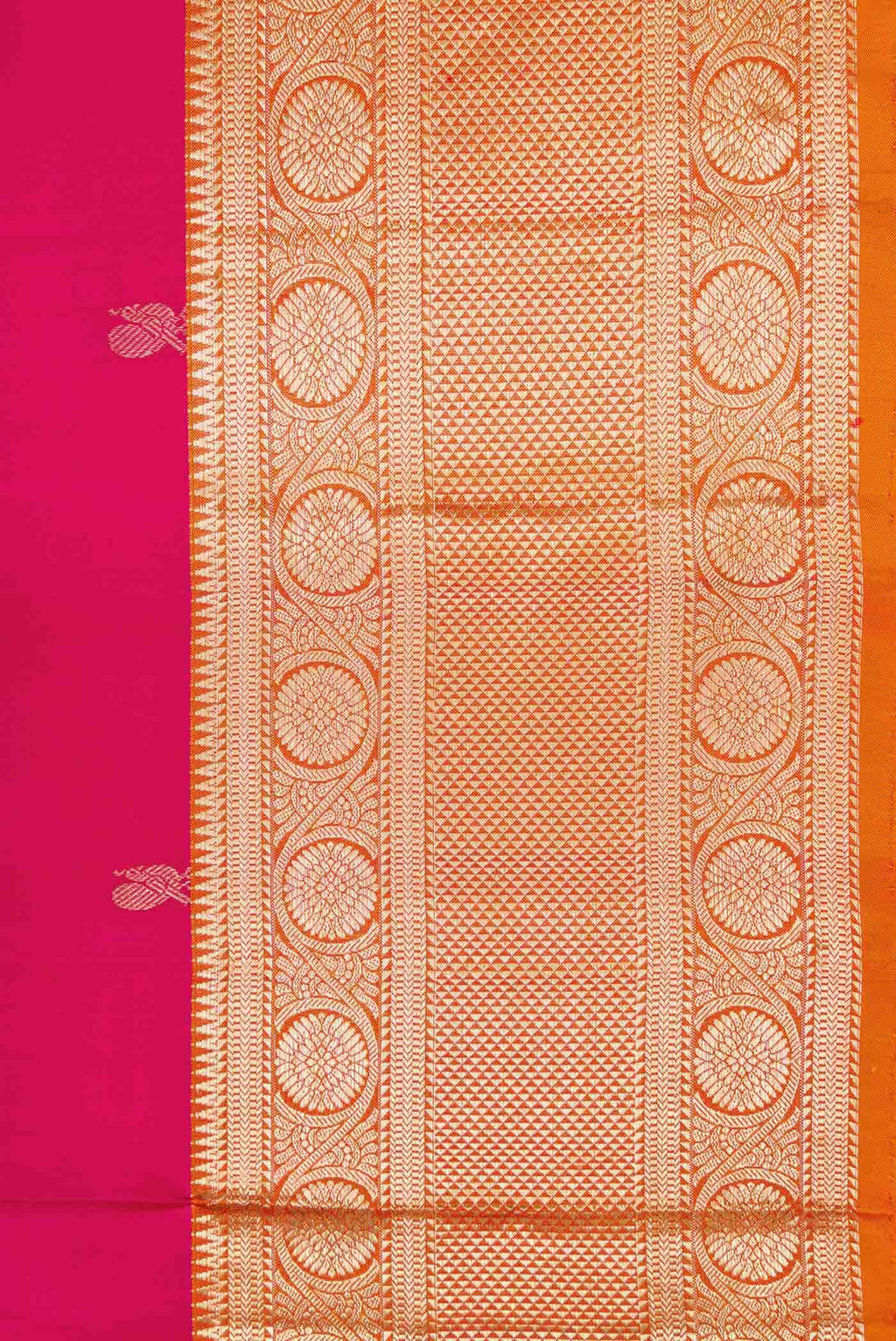 Dark Pink Dual Tone Kanchipuram Silk Saree