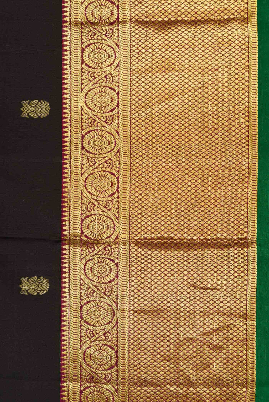 Black Dual Tone Kanchipuram Silk Saree