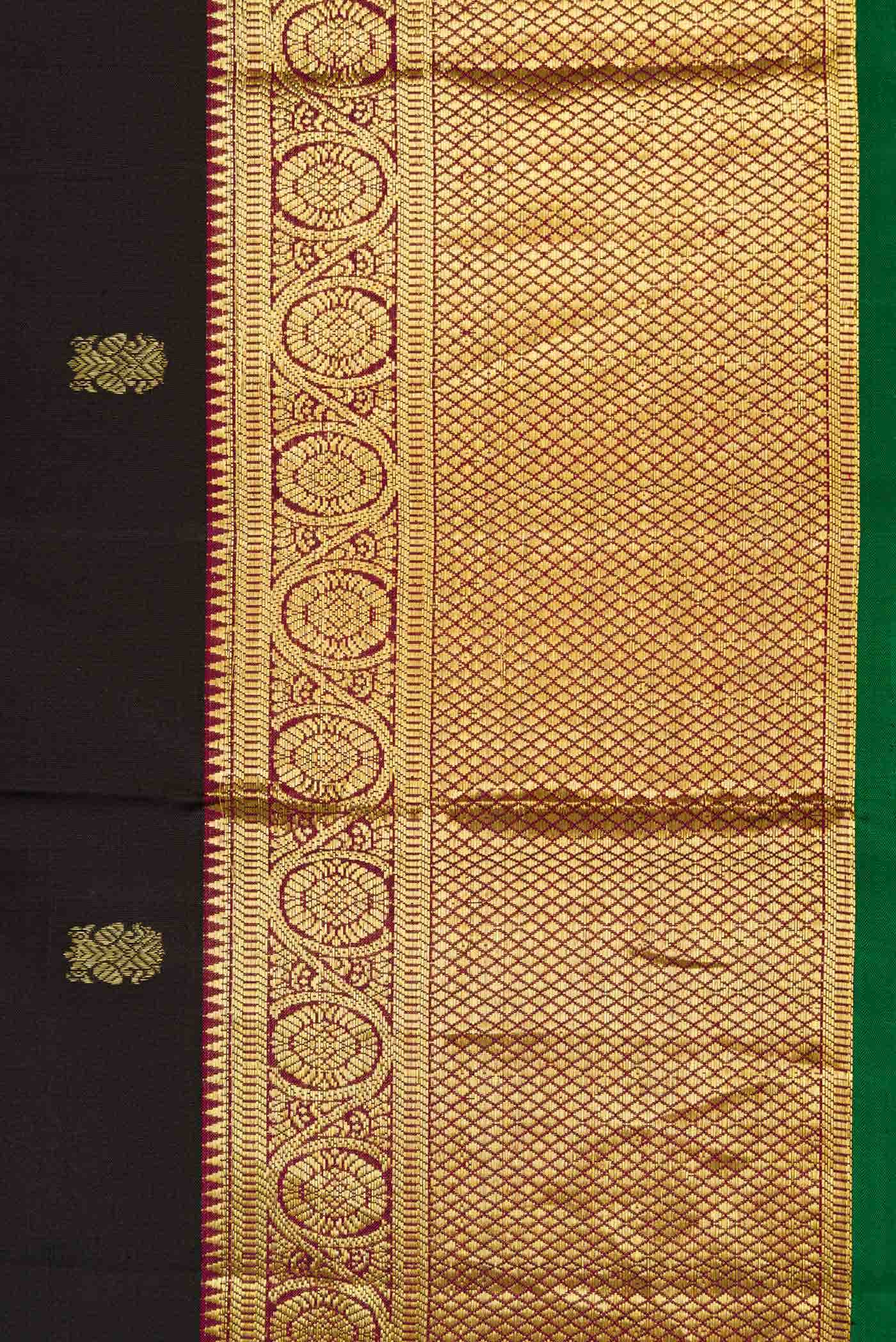 Black Dual Tone Kanchipuram Silk Saree