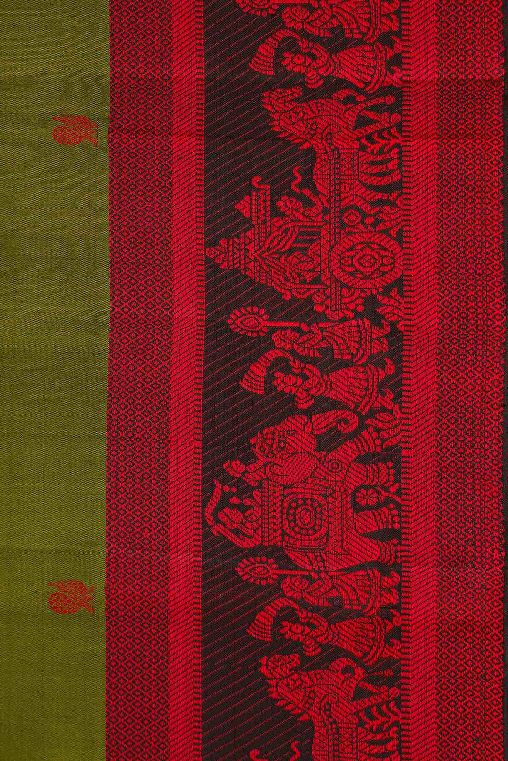 Green Dual Tone Kanchipuram Silk Saree