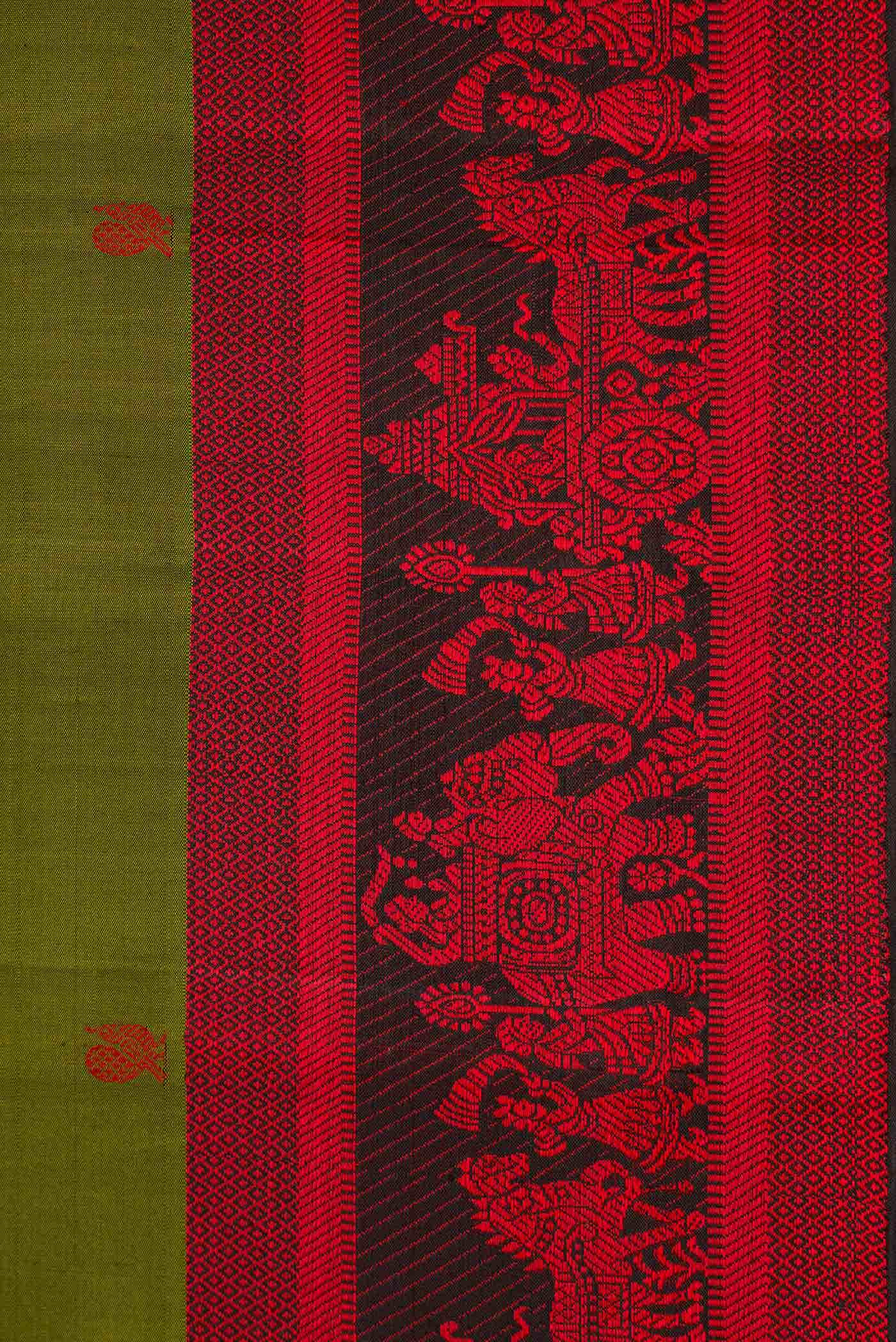 Green Dual Tone Kanchipuram Silk Saree