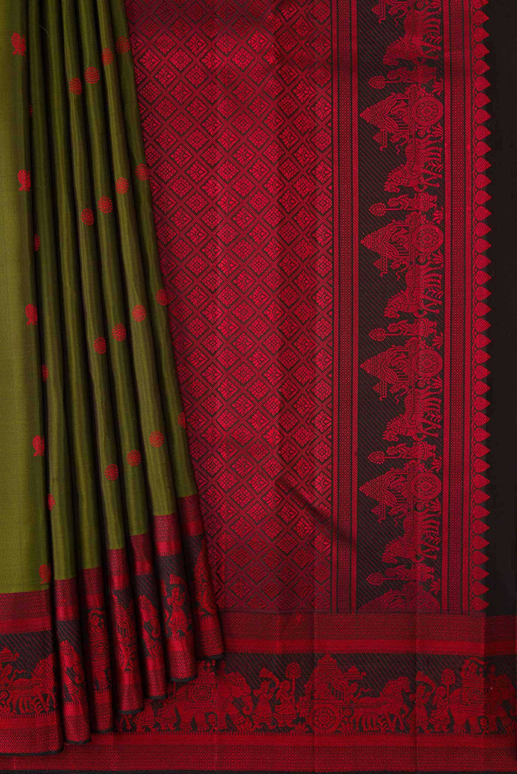Green Dual Tone Kanchipuram Silk Saree