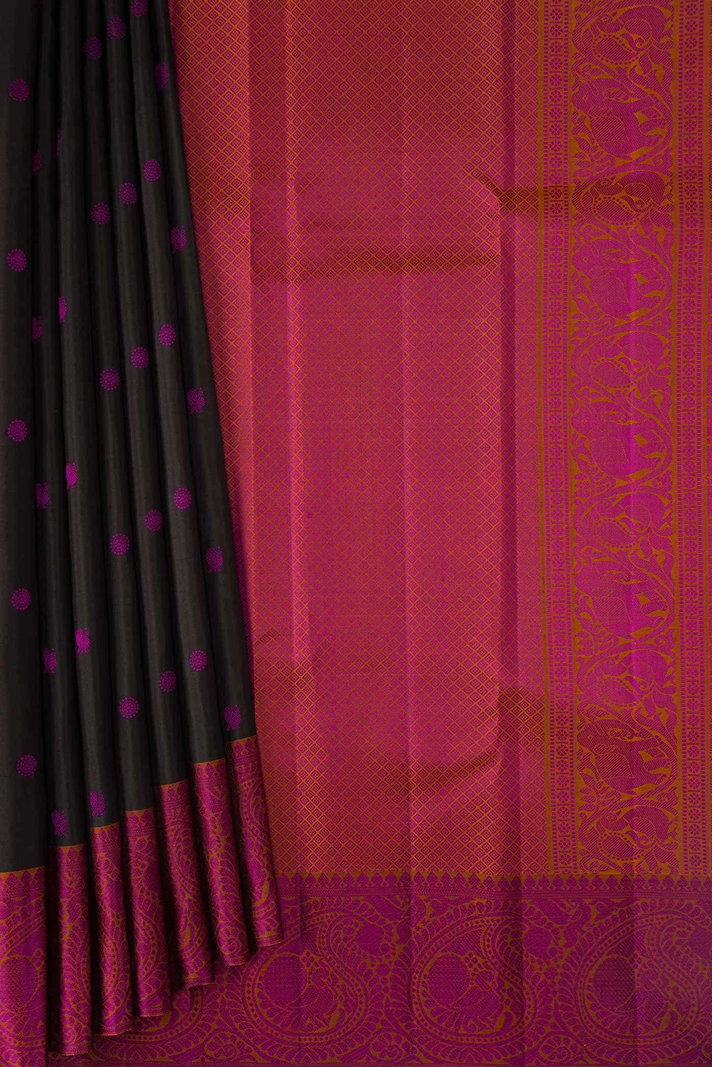 Black Dual Tone Kanchipuram Silk Saree