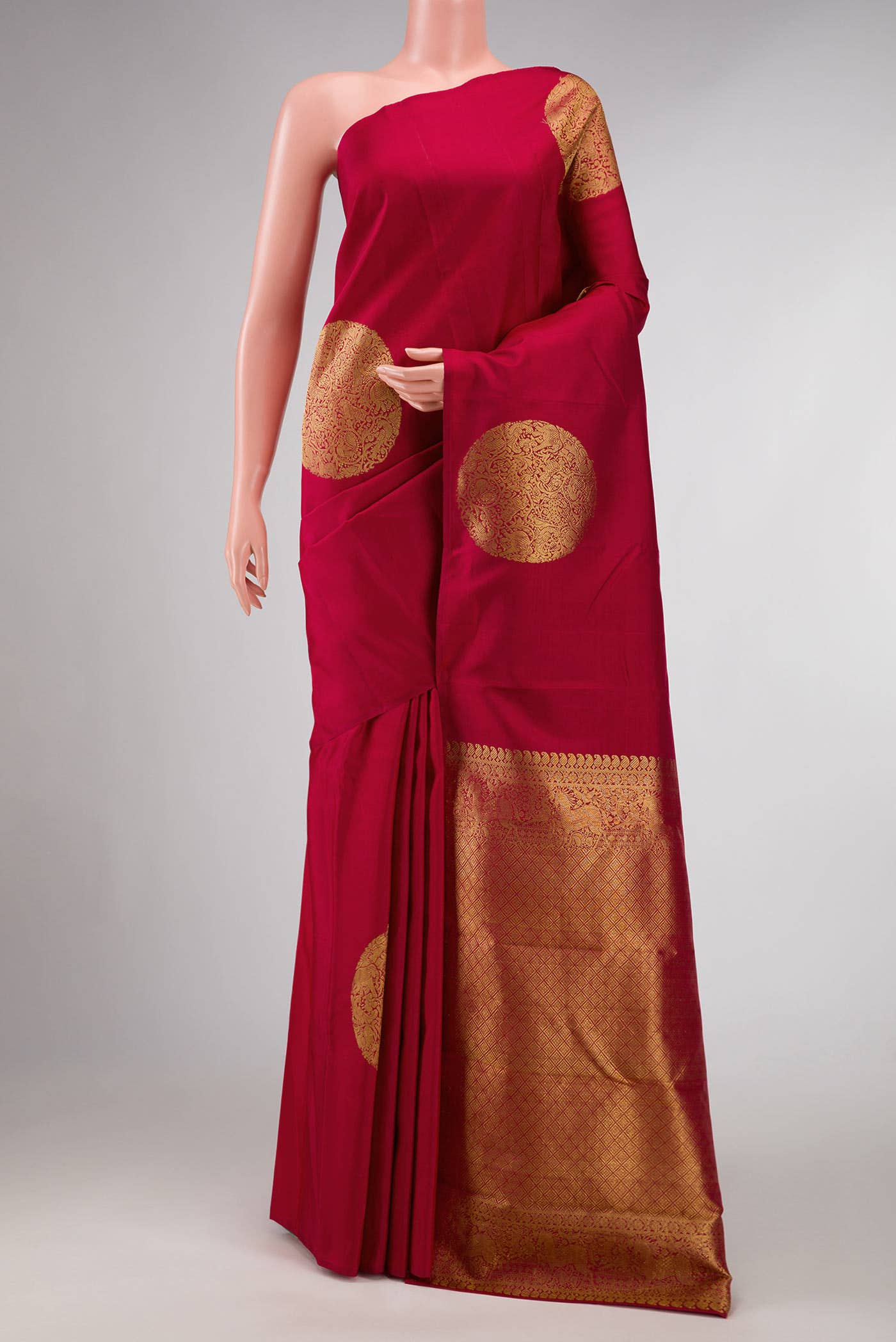 Red Dual Tone Kanchipuram Silk Saree
