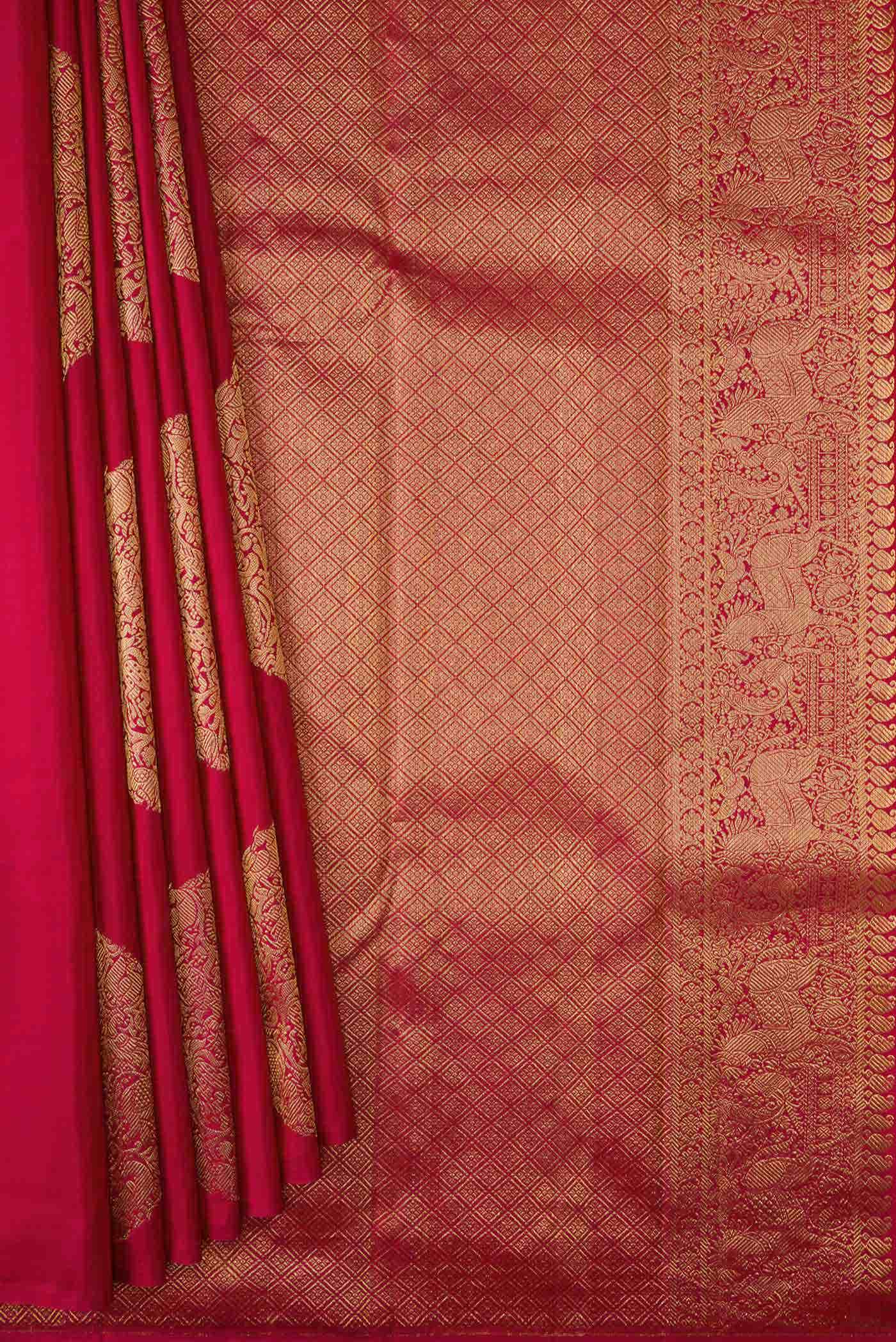 Red Dual Tone Kanchipuram Silk Saree
