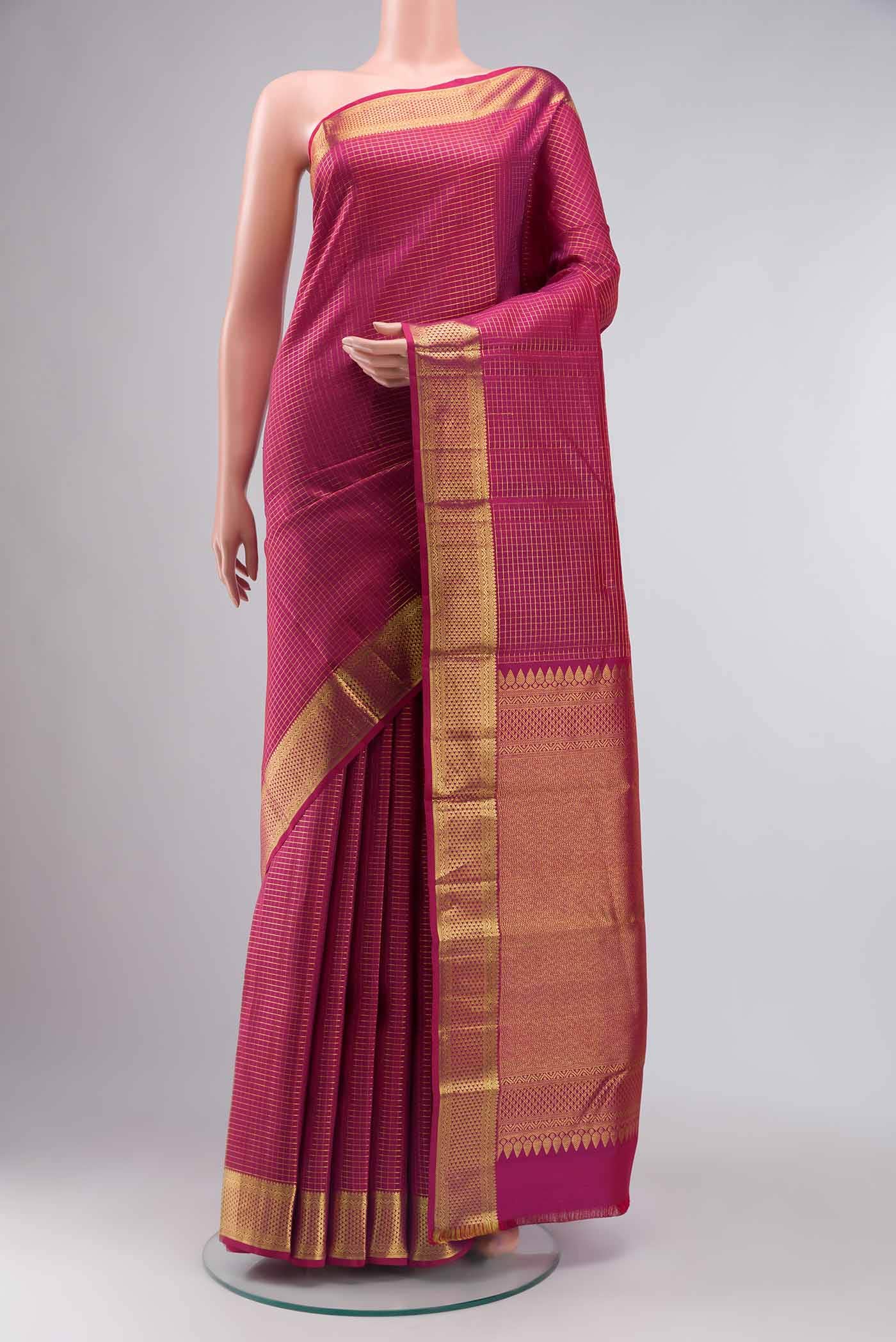 Pink Kanchipuram Silk Saree