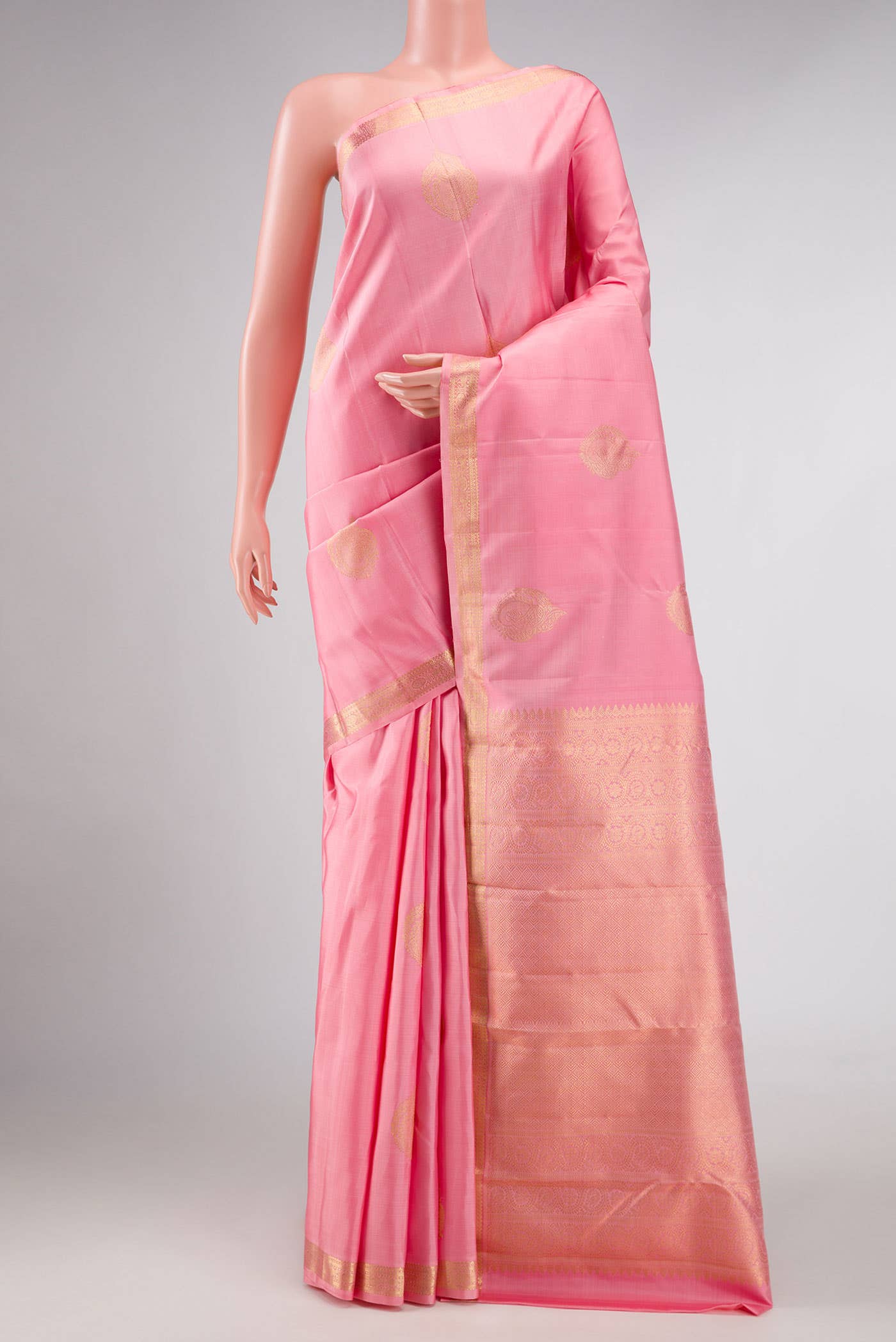 Pink Dual Tone Kanchipuram Silk Saree