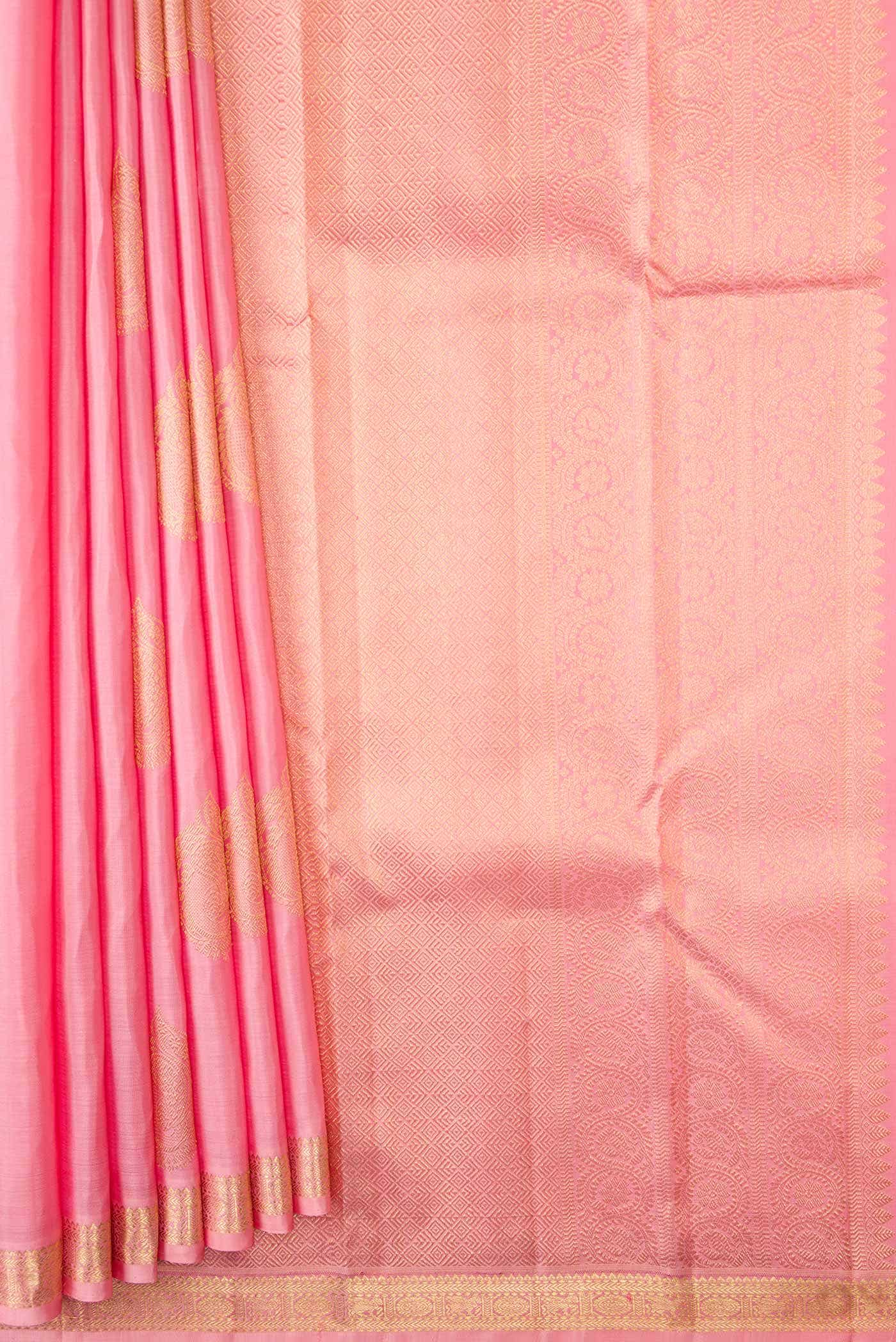 Pink Dual Tone Kanchipuram Silk Saree