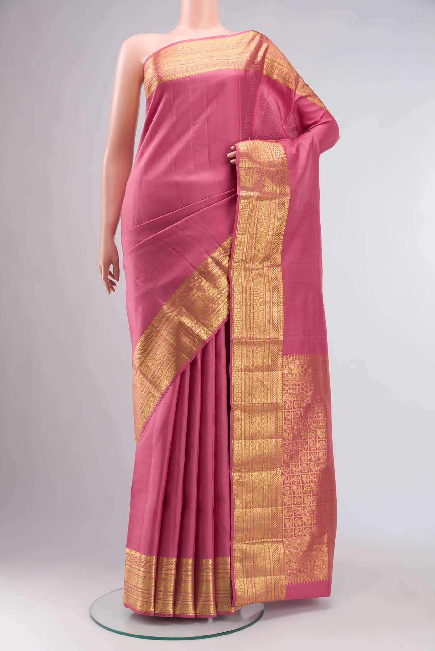 Pink Kanchipuram Silk Saree