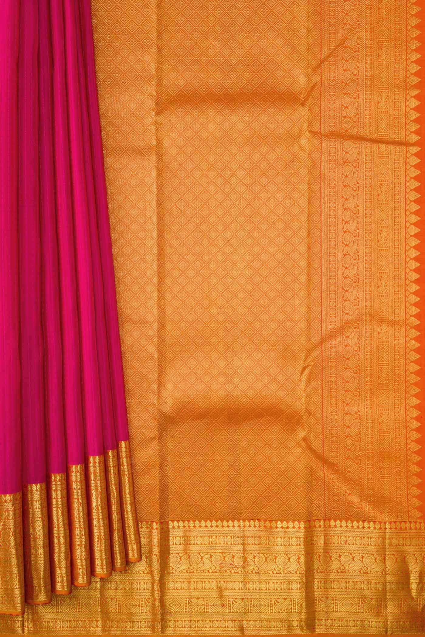 Pink Dual Tone Kanchipuram Silk Saree