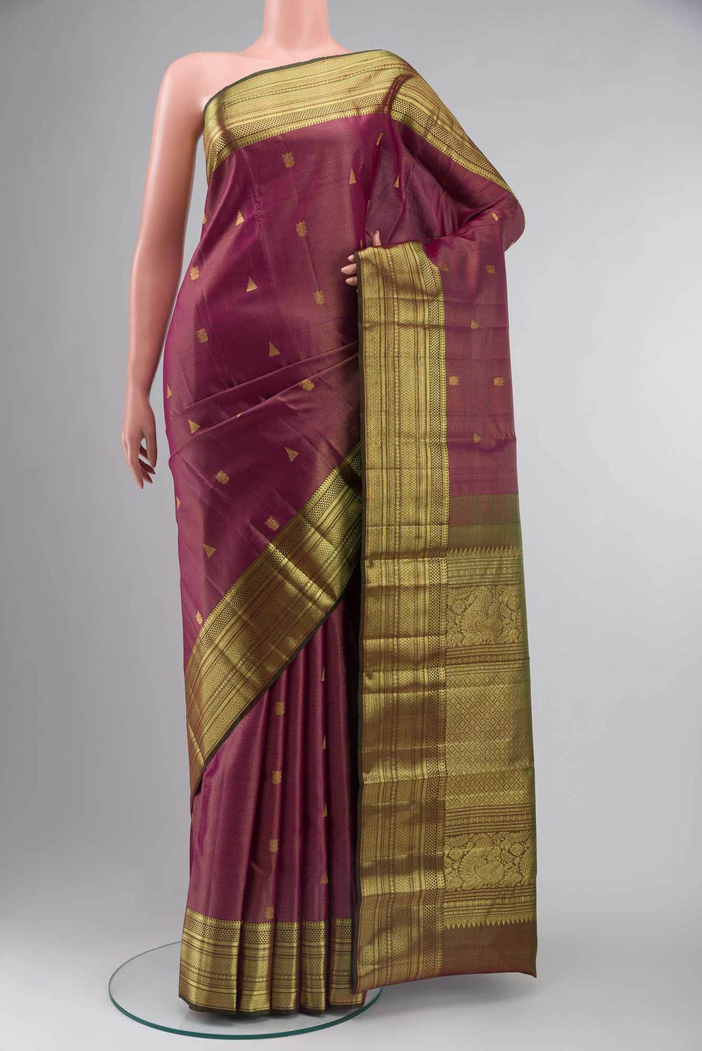 Brown Kanchipuram Silk Saree