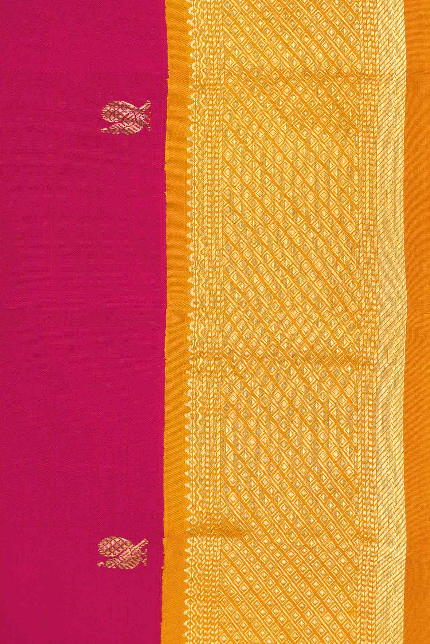 Dark Pink Dual Tone Kanchipuram Silk Saree