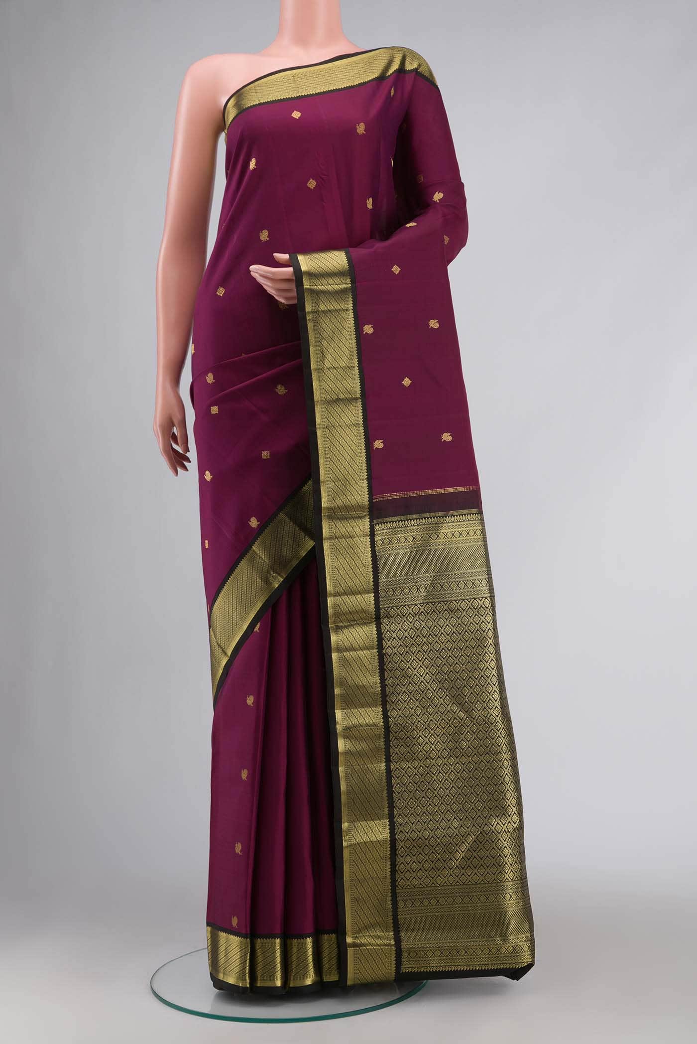 Purple Kanchipuram Silk Saree