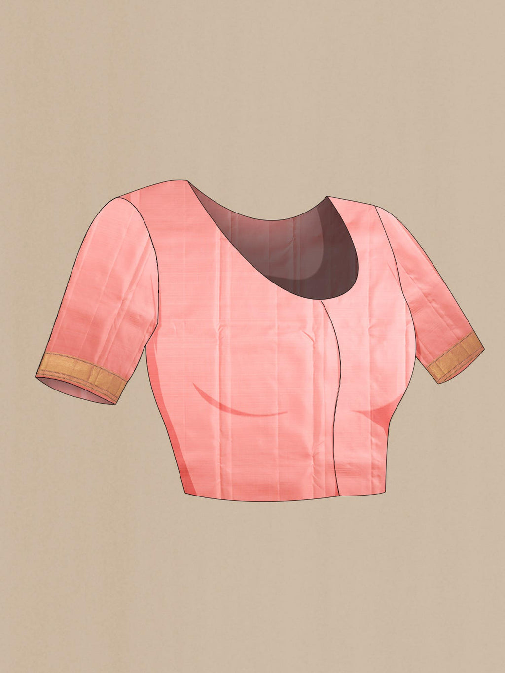 Peach Kanchipuram Silk Saree