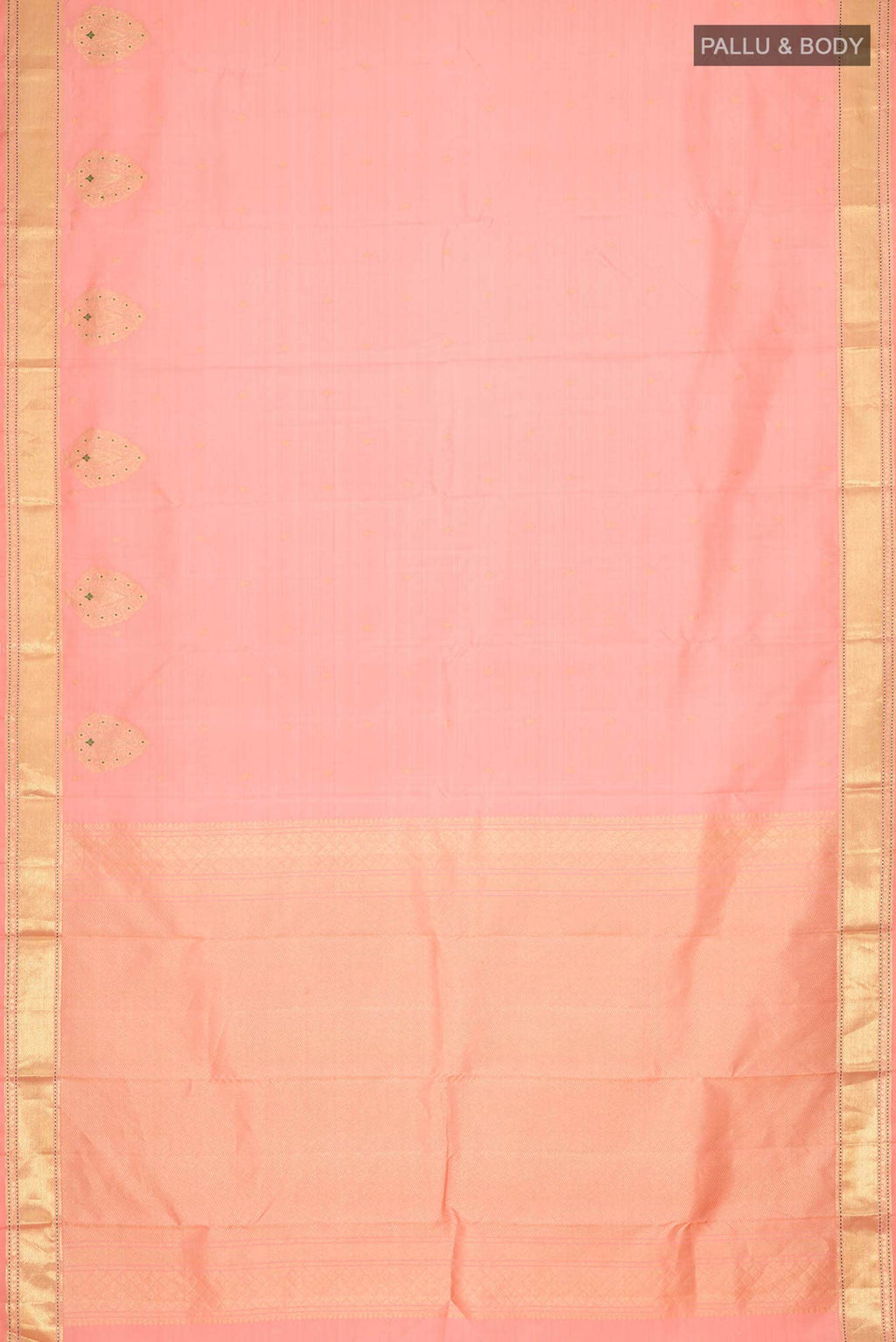 Peach Kanchipuram Silk Saree