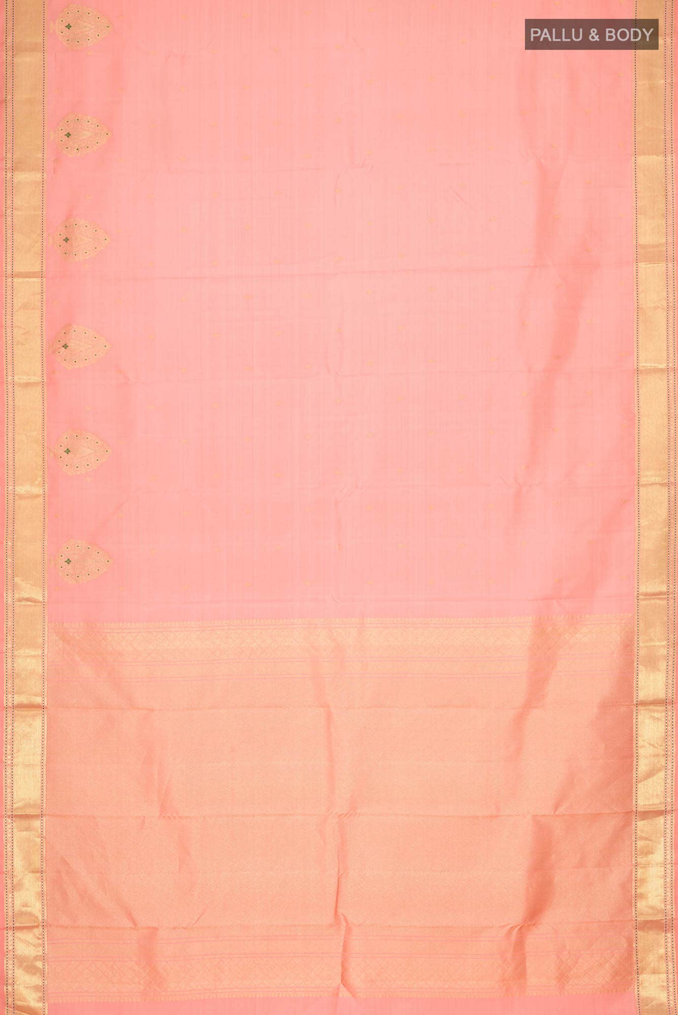 Peach Kanchipuram Silk Saree