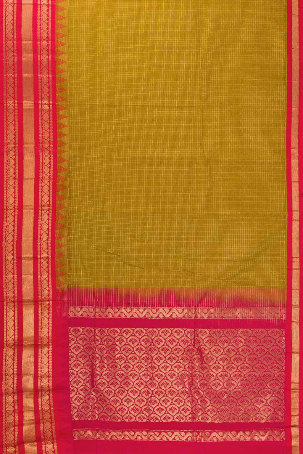 Mehandi Green Dual Tone Gadwal Silk Saree