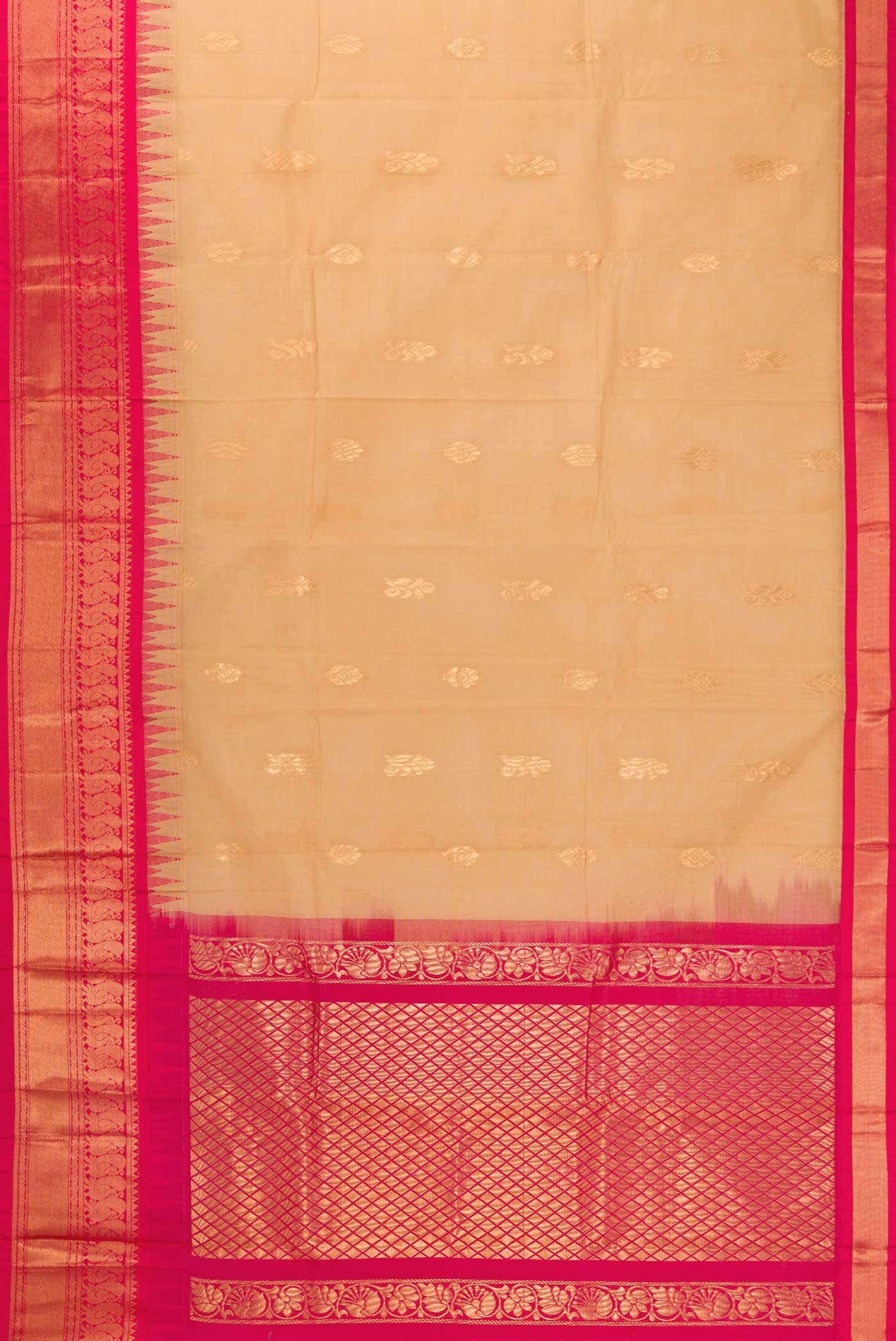 Sandal Dual Tone Gadwal Silk Saree